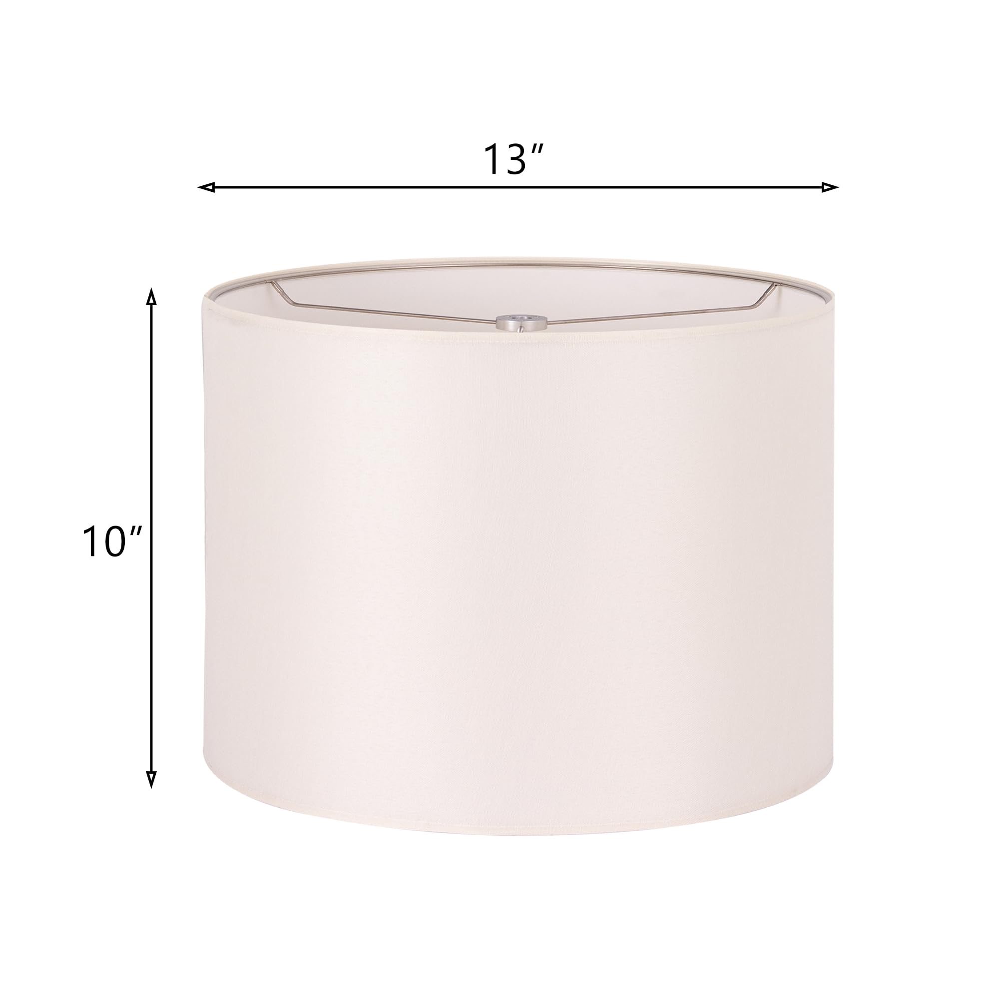Wellmet Fabric Drum Lampshade, Cream White, 13"x13"x10", Assembly Required, Classic Modern Style, Model DS-TLS