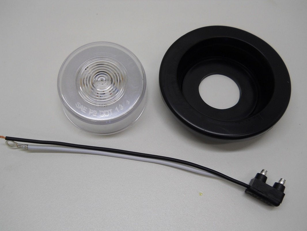 United Pacific Clear Red Halo Glo 2.5" Round 9 Led Truck Trailer Marker Clearance Light Kit, 37019