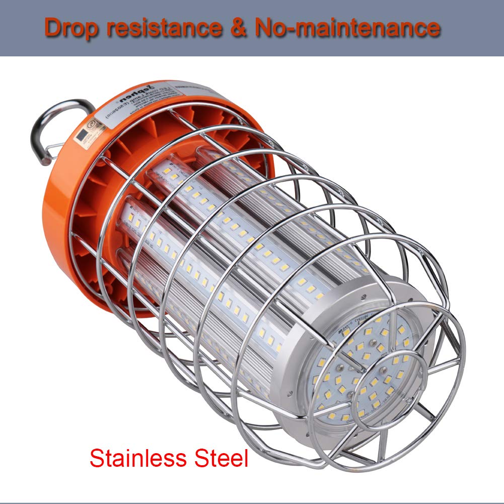 Dephen 60W Led Temporary Work Light, 8400Lm 5000K Construction Spotlights, Plug In Portable Worklight With Hook, 360 Degree Hang