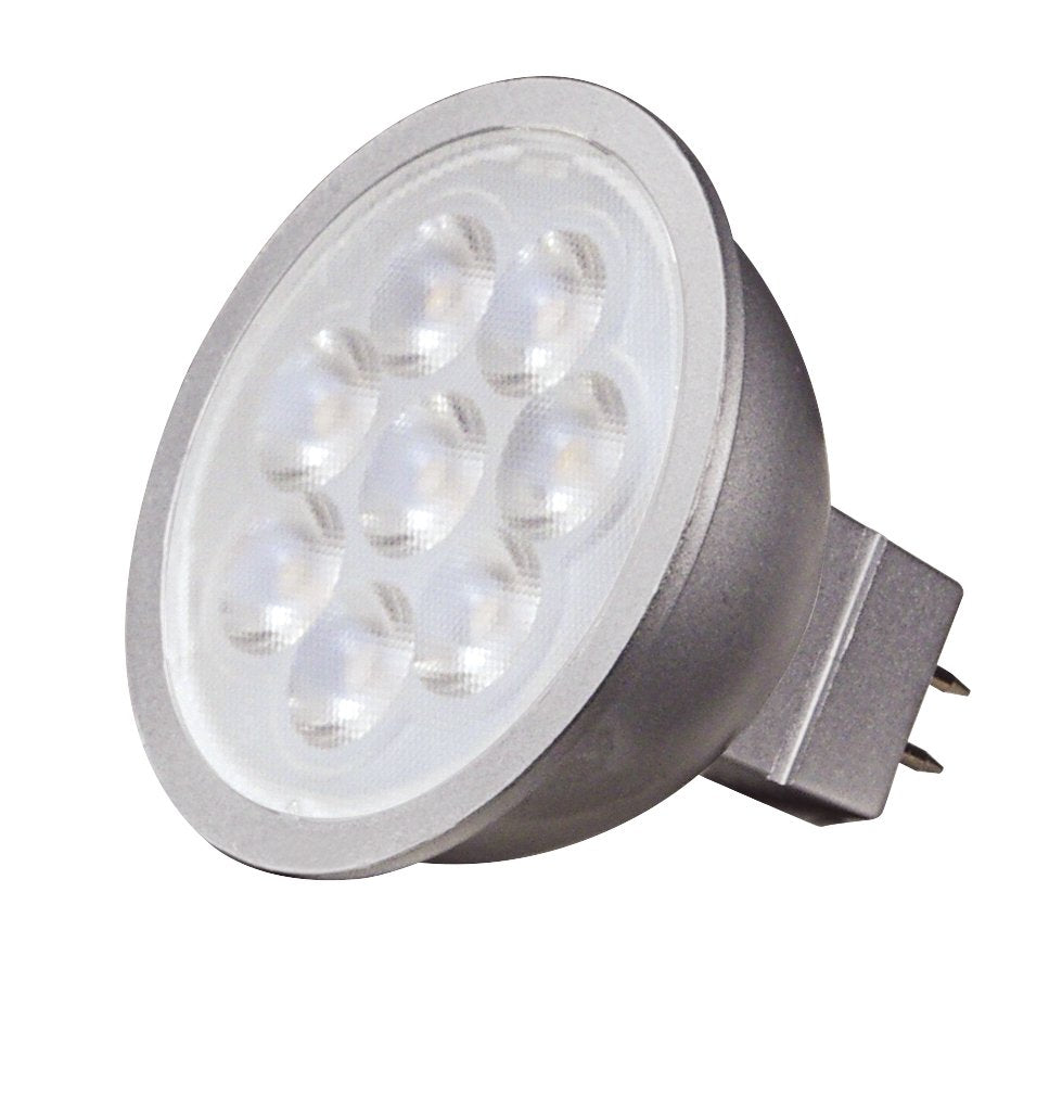 Satco S9495 LED MR16 Bulb, 6.5W, 40-Degree Beam Spread, 2700K Warm White, Glass, 12V