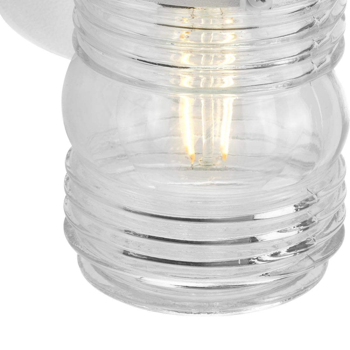 Polycarbonate Outdoor 1-Light Clear Glass Traditional Outdoor Wall Light White