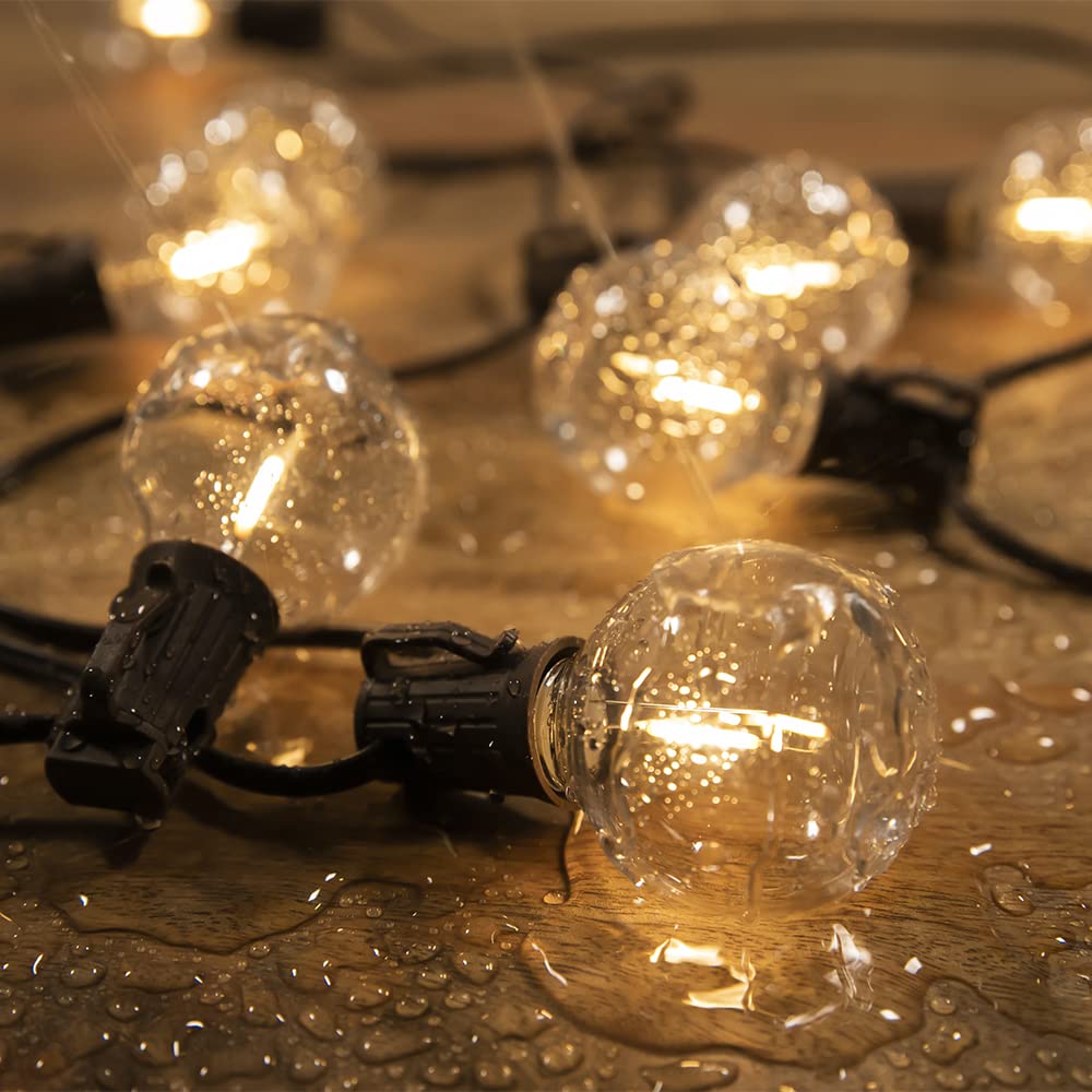 ALL FORTUNE Solar Outdoor String Lights, 15FT Waterproof with 10 Shatterproof Bulbs, Brown, Model SL-90041-SO-10L