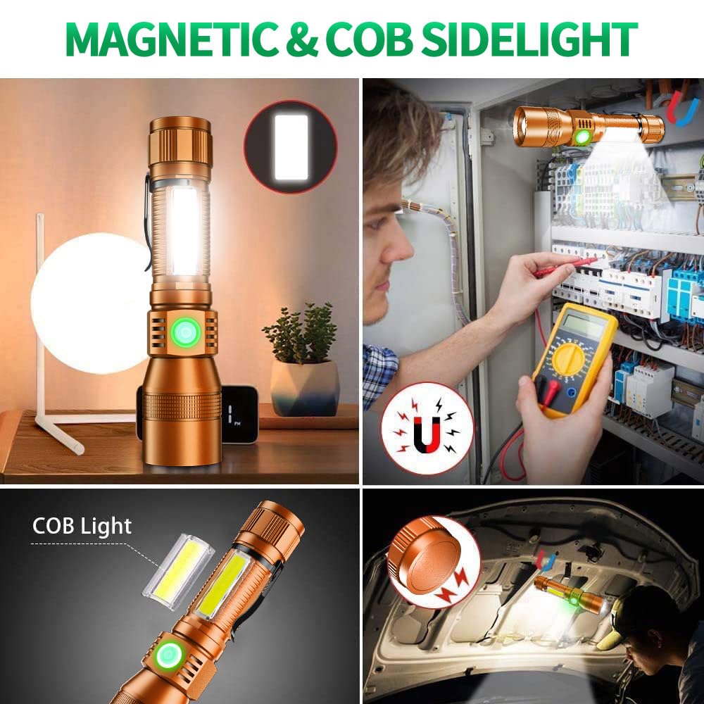 AdamStar Black Light Flashlight, 3-in-1 Rechargeable LED, 7 Modes, Waterproof, Brown, Model 016