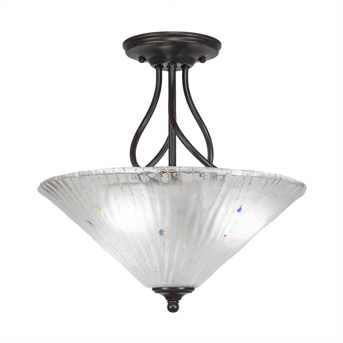 Toltec Lighting Capri 3 Light Semi-Flush in Dark Granite (909-DG-711)