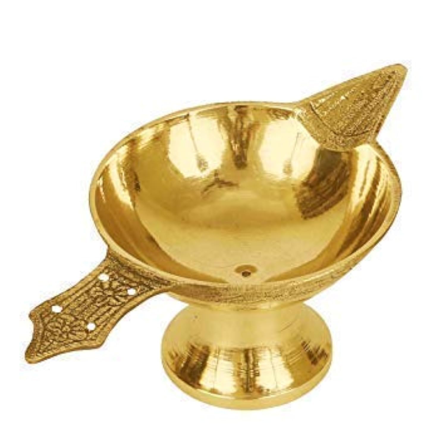 Veena Enterprizes Offer 10 nano watt Heavy Base Brass Diya (Gold, Small, AVA514)