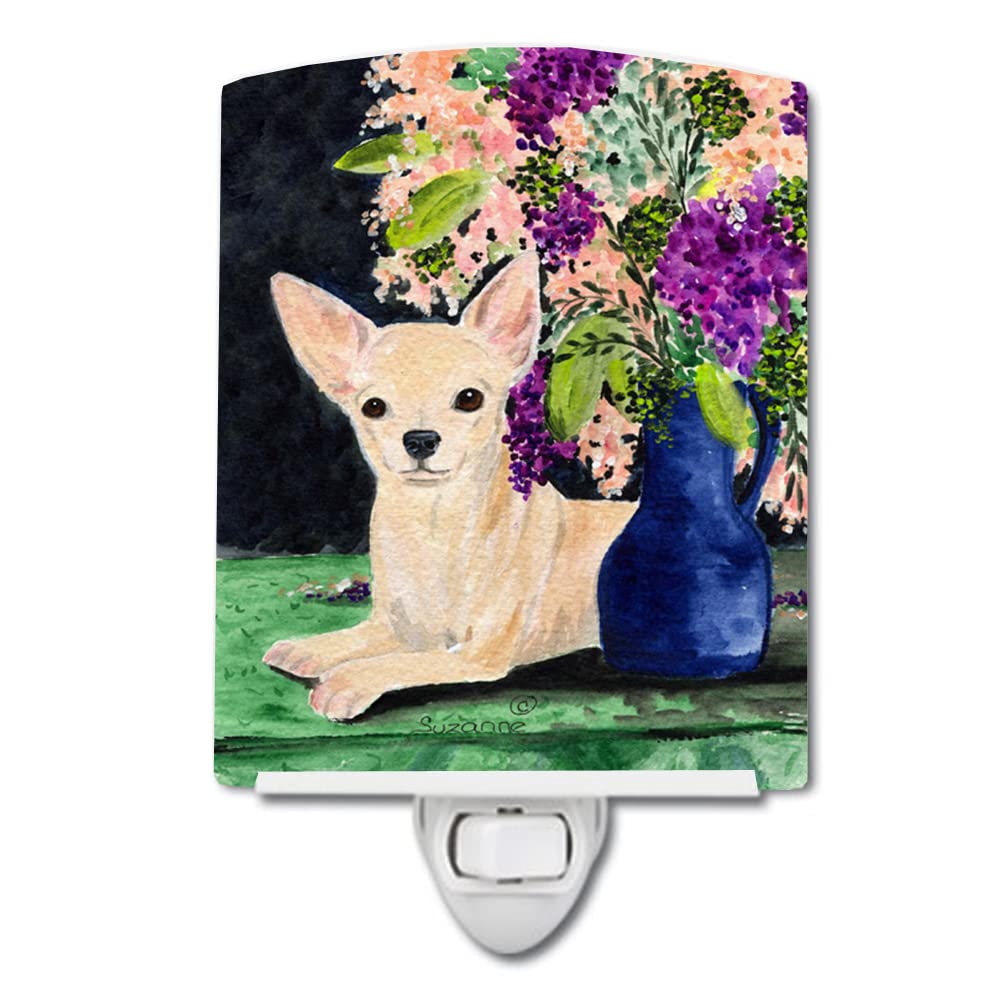 Carolines Treasures Chihuahua Ceramic Night Light, UL-Certified, 6x4x3 inches, Multicolor, Model SS8289CNL