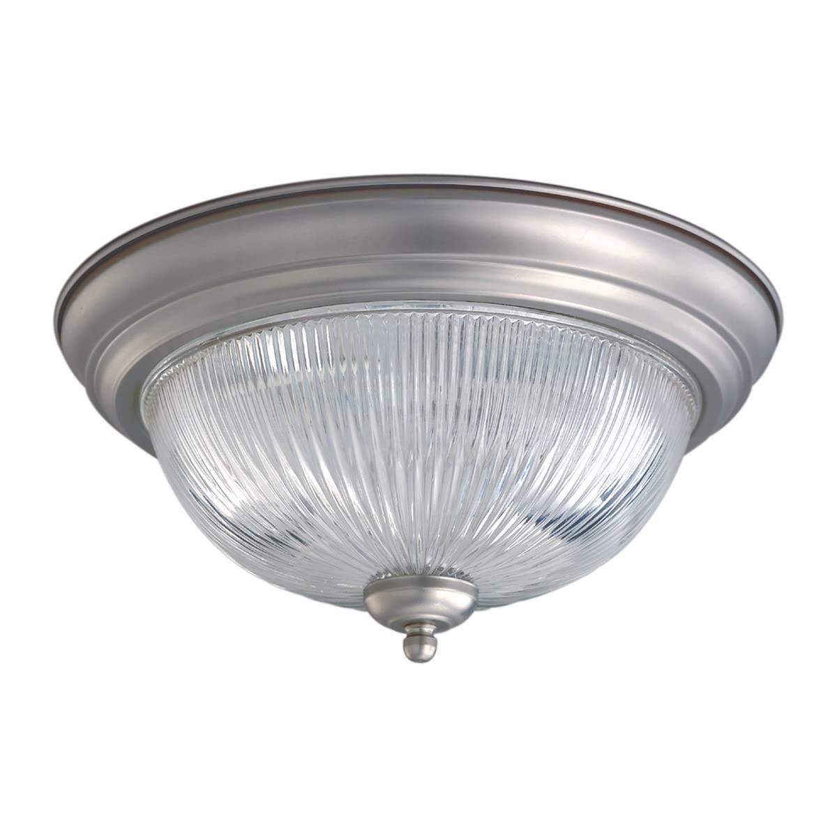Forte 2041-02-55 Two Light Flush Mount, Clear,Brushed Nickel