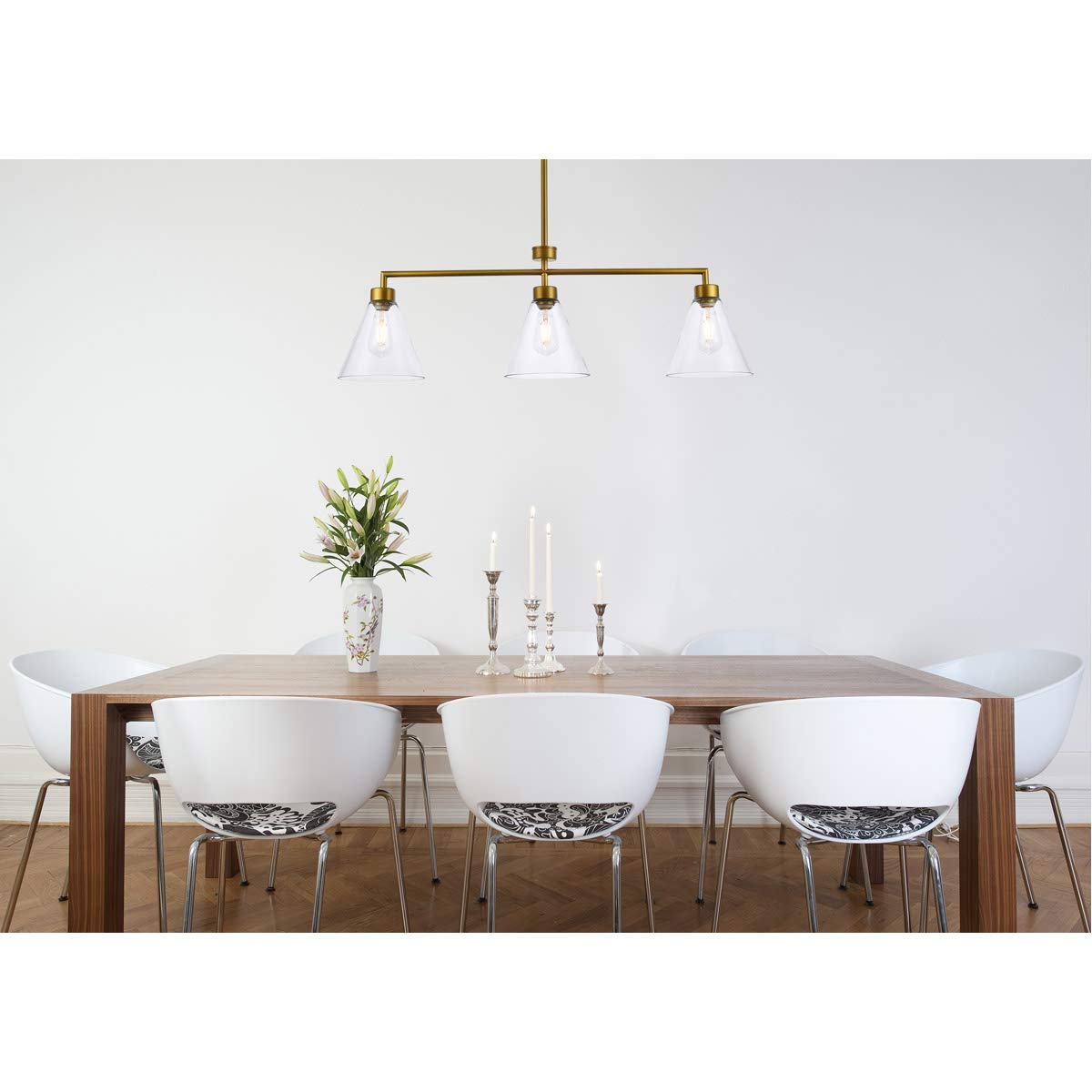 Living District Indoor Modern Home Decorative Bright Ceiling Mera 3 Lights Brass Pendant