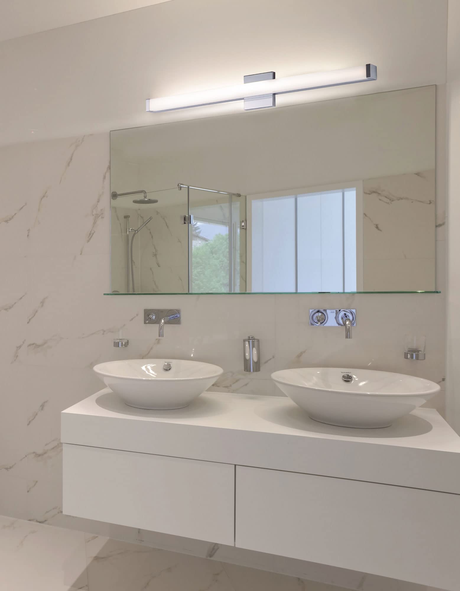 Maxim 52004Sn Spec Collection 30 Inch Dimmable Led Bathroom Vanity Light I 3000K I Satin Nickel I Modern Contemporary Light Fixt