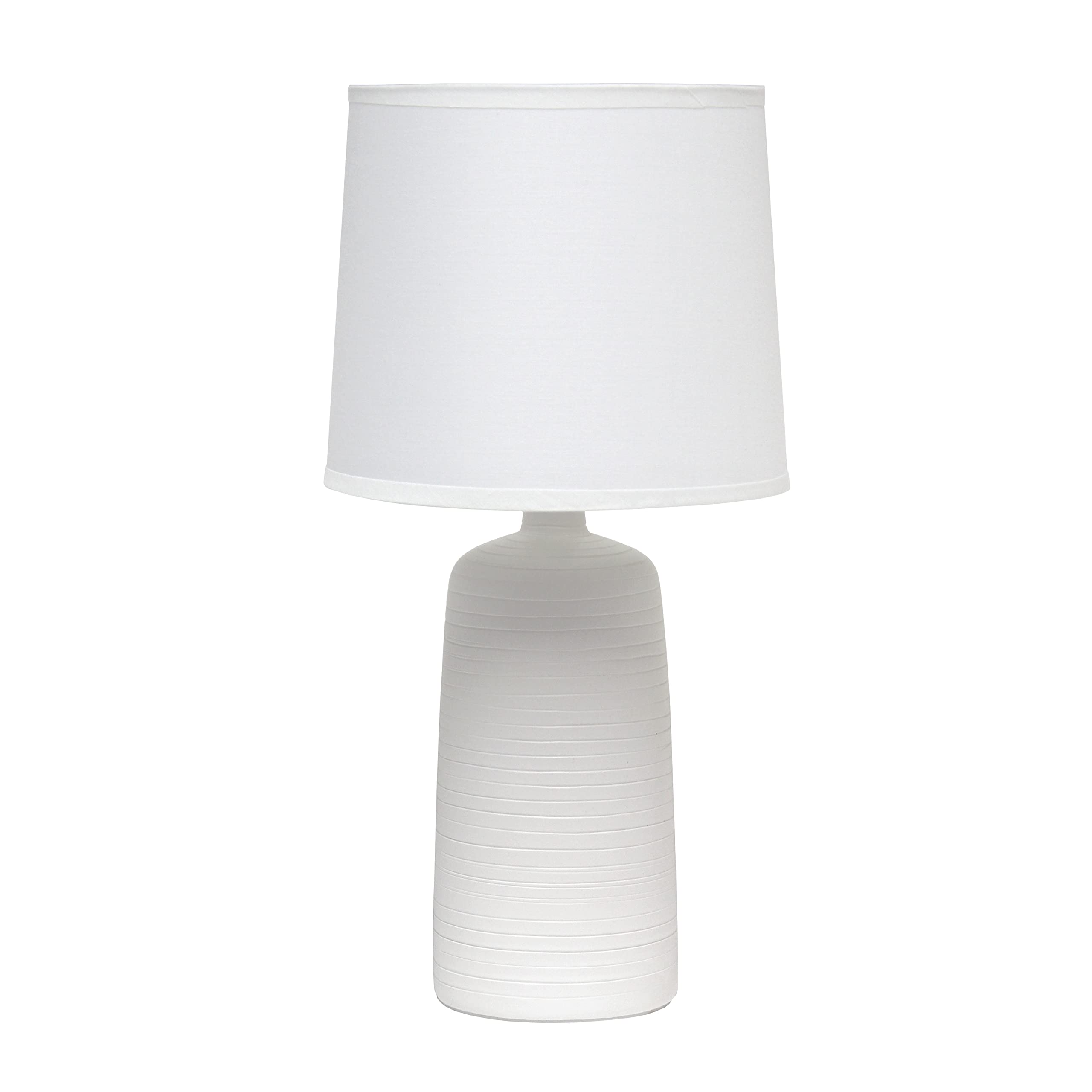 Simple Designs LT2085-OFF Ceramic Table Lamp, Off White, Textured, Pack of 1