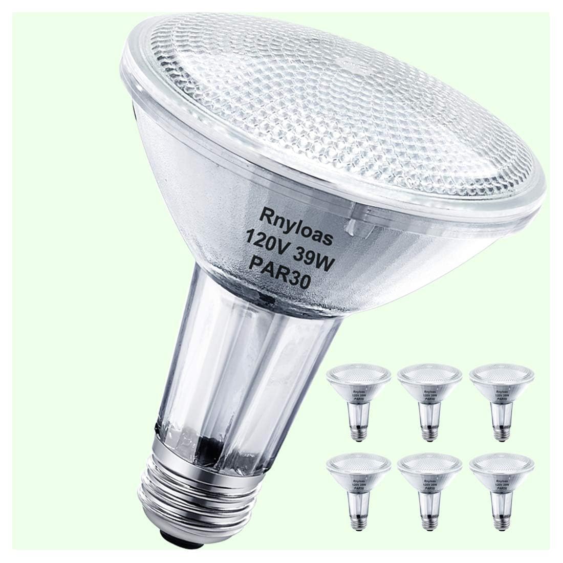 Par30 Long Neck, 6Pcs Par30L Flood Light Bulbs Dimmable, Par30 Bulb 120V 50W Replacement, Long Lasting Lifetime, High Brightness