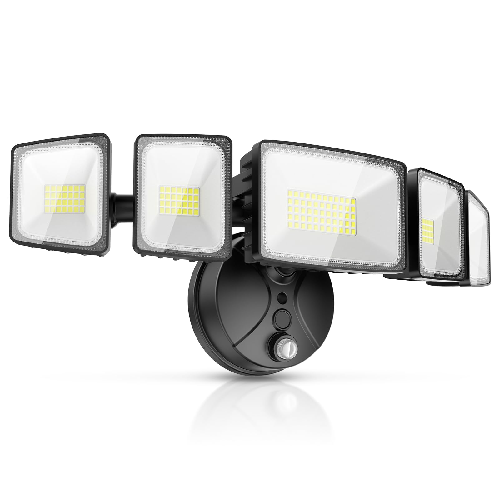 Onforu 120W 12000LM Dusk to Dawn Outdoor Lighting 5 Heads Flood Lights Outdoor 6500K Super Bright Outdoor Lighting IP66 Waterproof Hardwired LED Security Lights for Garage Yard Outside