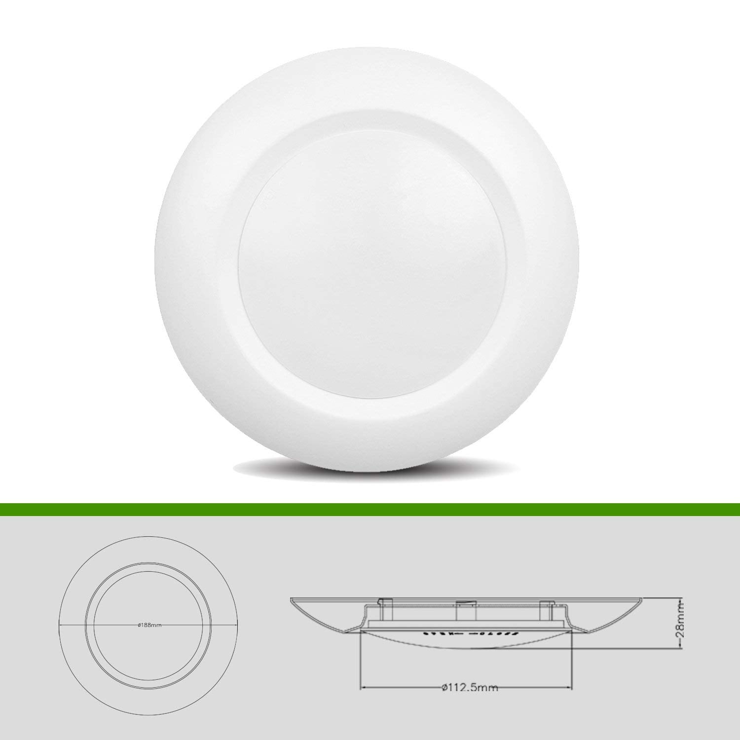 JULLISON 8 Pack 6 Inch LED Recessed Disk Light, 15W, 900 Lumens, 4000K Cool White, Dimmable, ETL Listed, Driver