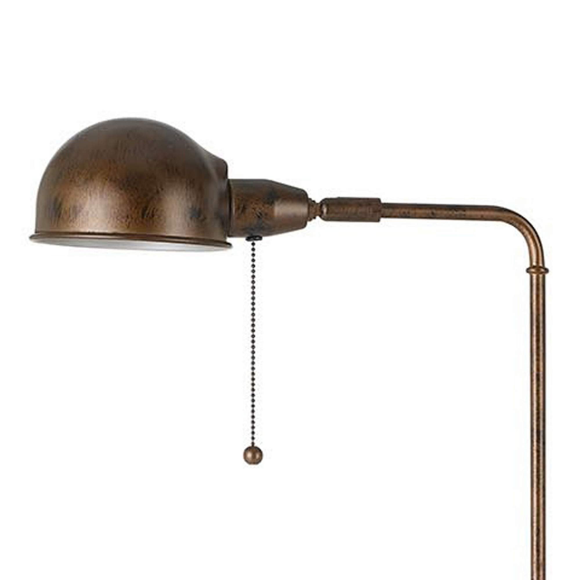 Benzara Adjustable Height Metal Pharmacy Lamp, Bronze, Model BM220839, Pull Chain Switch