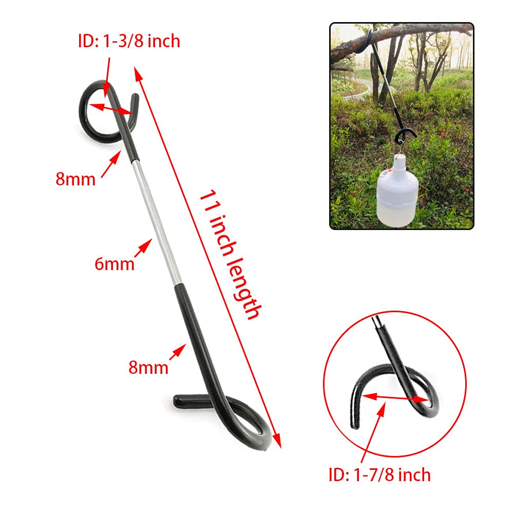 Quality Life Camping Lantern Hook Hanger Tent Light Outdoor Lamp Hanger Non-Slip For Camping Hiking Black - 2Pcs