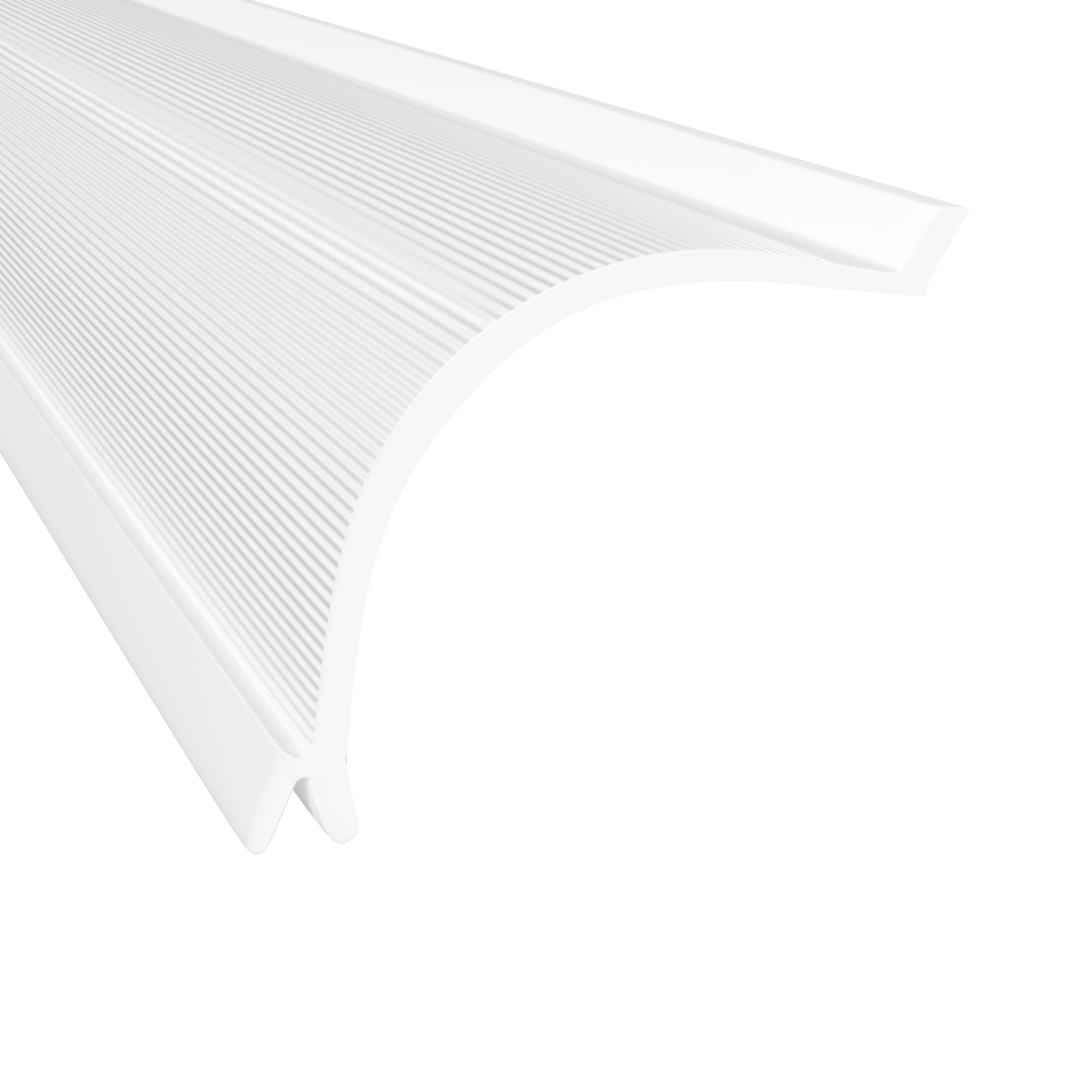 KASTLITE C-Shaped Under Cabinet Light Cover Replacement | White Ribbed Acrylic Undercabinet Lens Diffuser | 21 L x 1-7/8W x 1-1/4H | Under Counter Lights for Kitchen  Bathroom & Vanity | Shape B