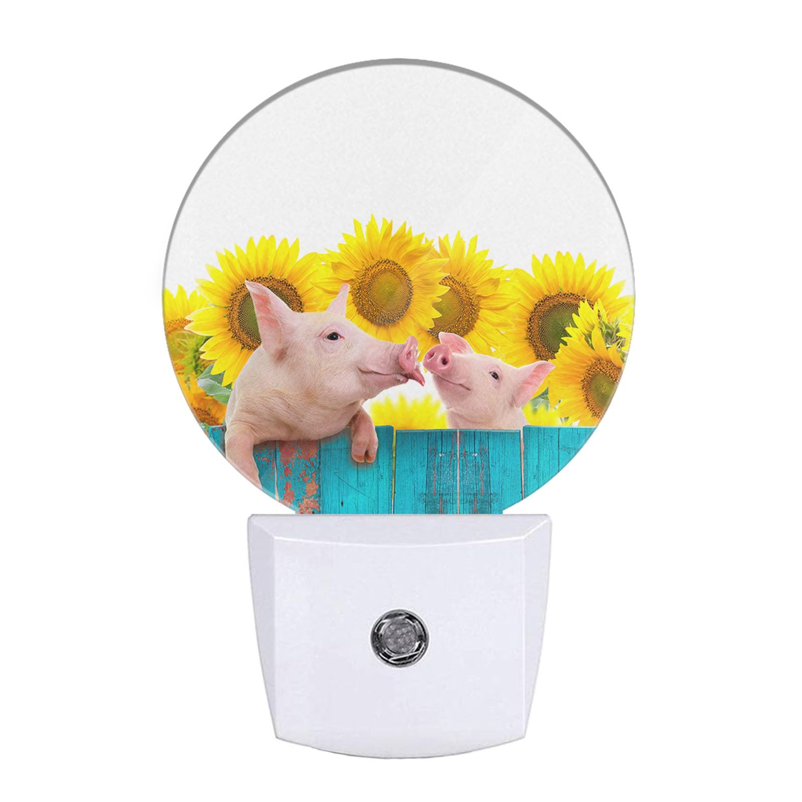 EKOBLA Plug in Pink Piggy Night Light Cute Pet Farmhouse Pig Animal Night Lights Plug into Wall Auto on Off Led Lamp Home Decor 