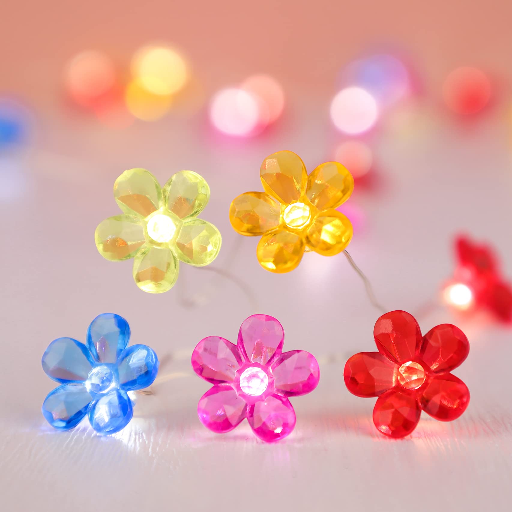 Silverstro Flower Led Lights With Remote Usb & Battery Operated 10Ft 30Leds String Lights - Home Wedding Birthday Party Ocean Holiday Easter Decor