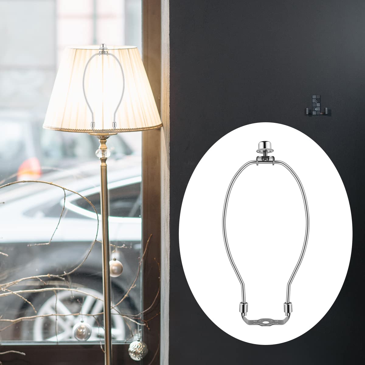 2 Pcs 9Inch Lamp Shade Harp Holders Detachable Lamp Shade Bracket Heavy Duty Diy Lighting Accessories For Floor Lamps And Table
