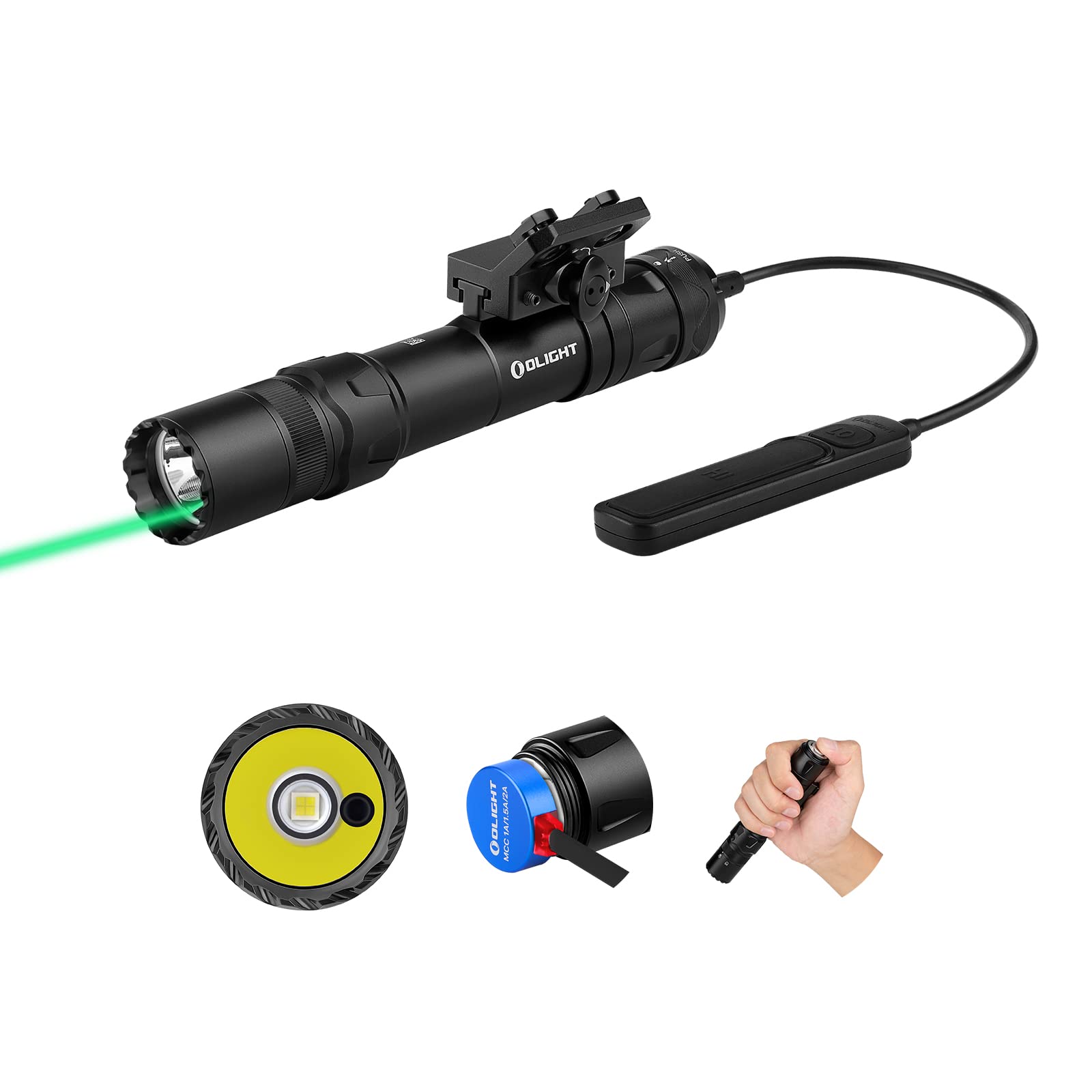 OLIGHT Odin GL m タクティカル ウェポンライト グリーンレーザー OLIGHT Odin GL M 1500 Lumens MLOK Mount Rechargeable Tactical