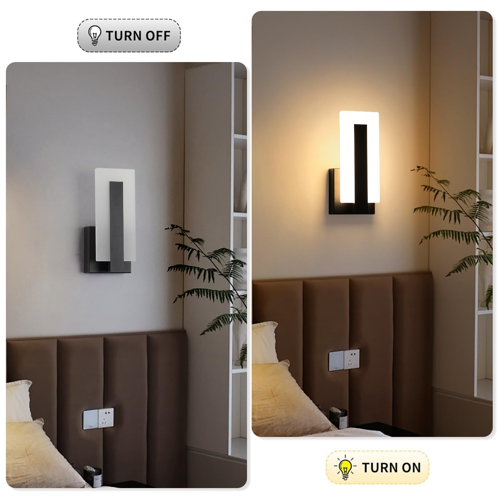 Pasoar Modern Wall Sconces Set of 2, 7W LED, Warm White 3000K, Hardwired Acrylic, Model 3069-2P