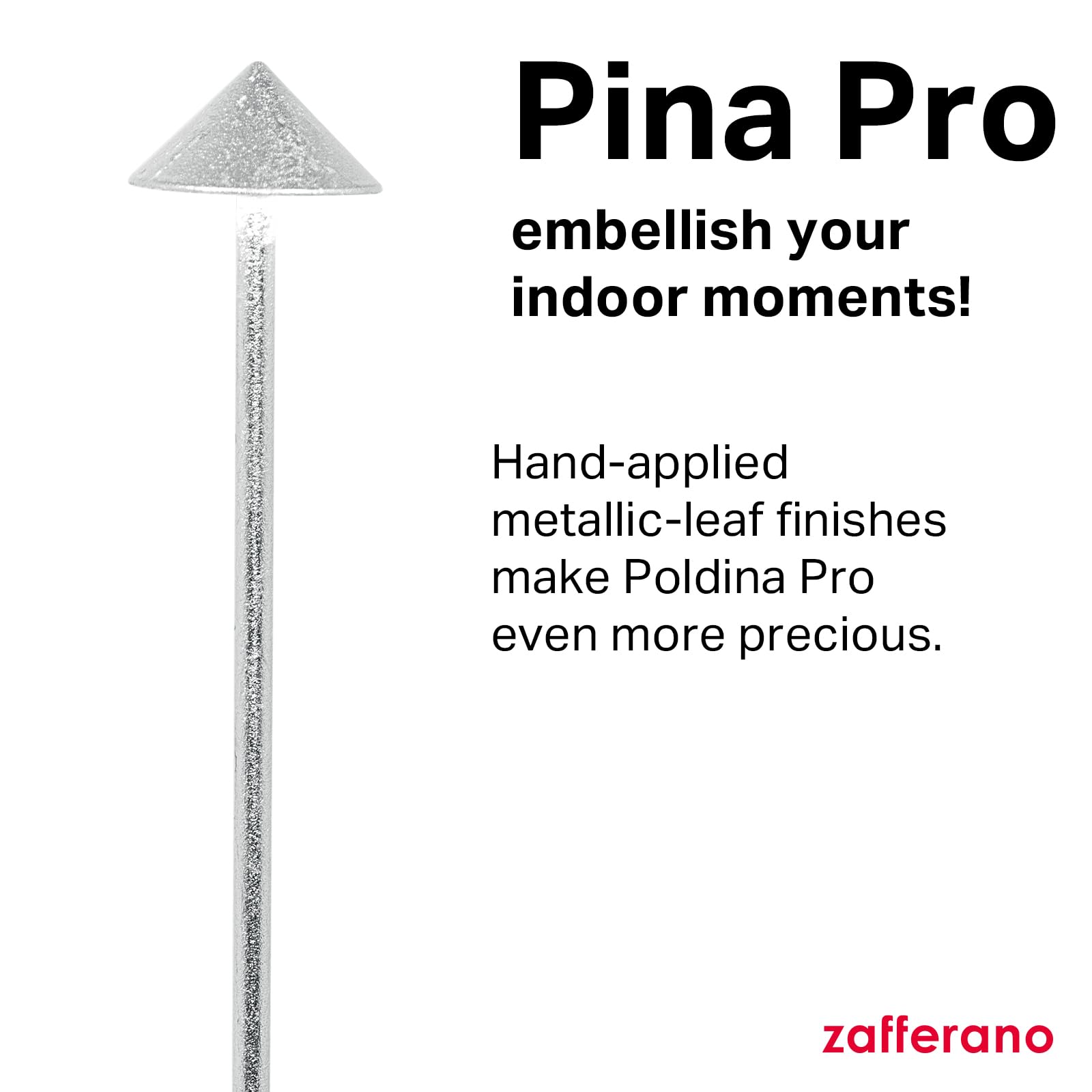 Zafferano, Pina Pro Lamp With Silver Leaf, Rechargeable Cordless Table Lamp With Touch Controls, Usable As An Indoor Lamp, Dimme