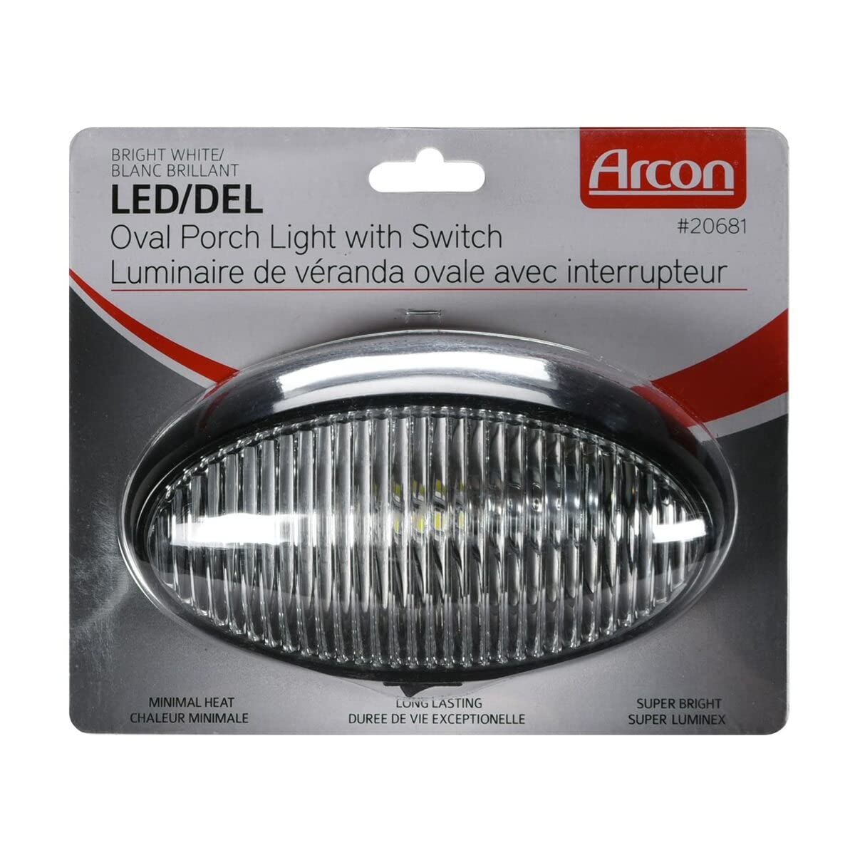 LED  BW OVL PRCH LITE W/SW BLK-CLR