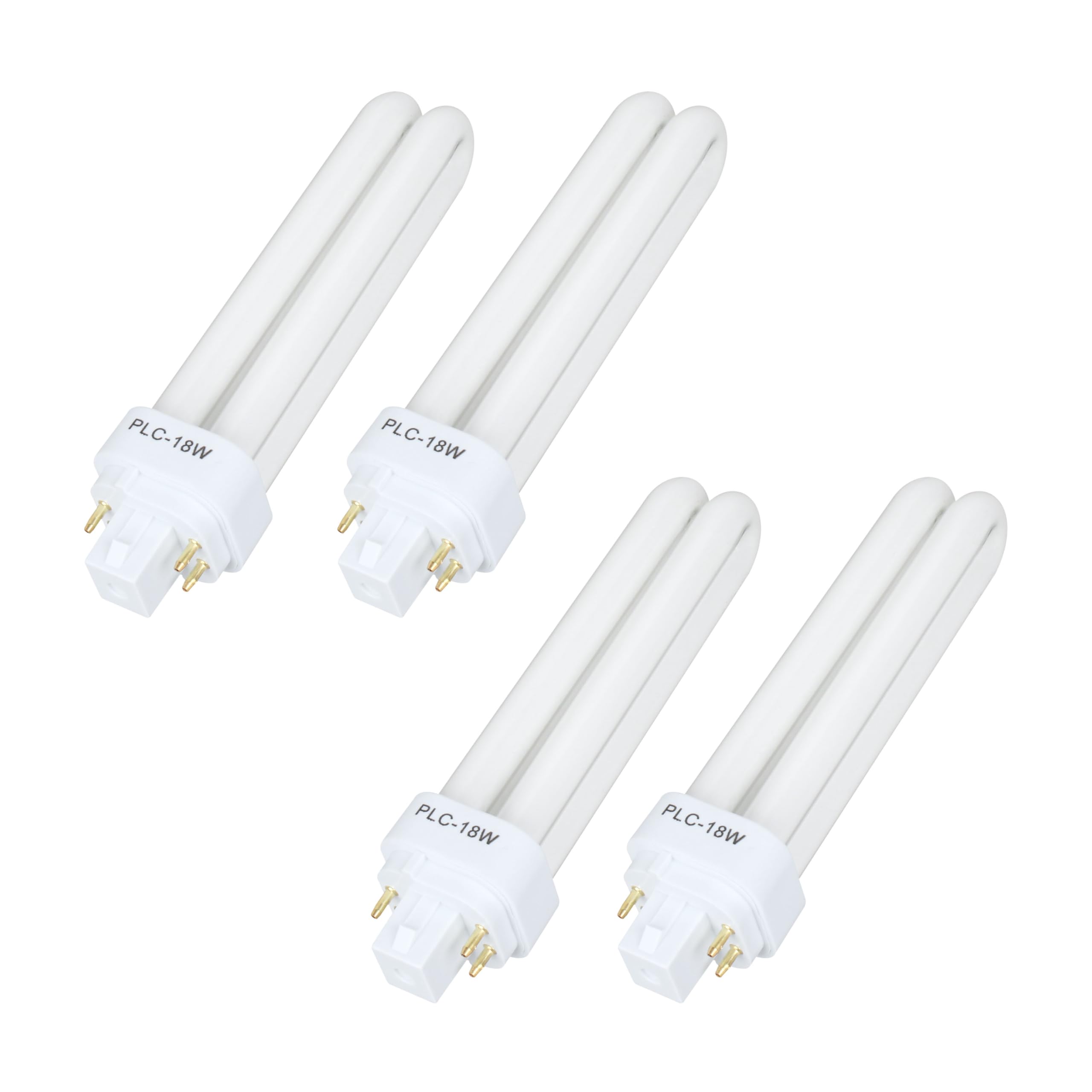 Zfegto Fds18E35/4 Cfl Light Bulbs For Panasonic  4 Pin G24Q-2 Base 18W 3500K Double Tub  Compact Fluorescent Light Bulbs 4Pcs