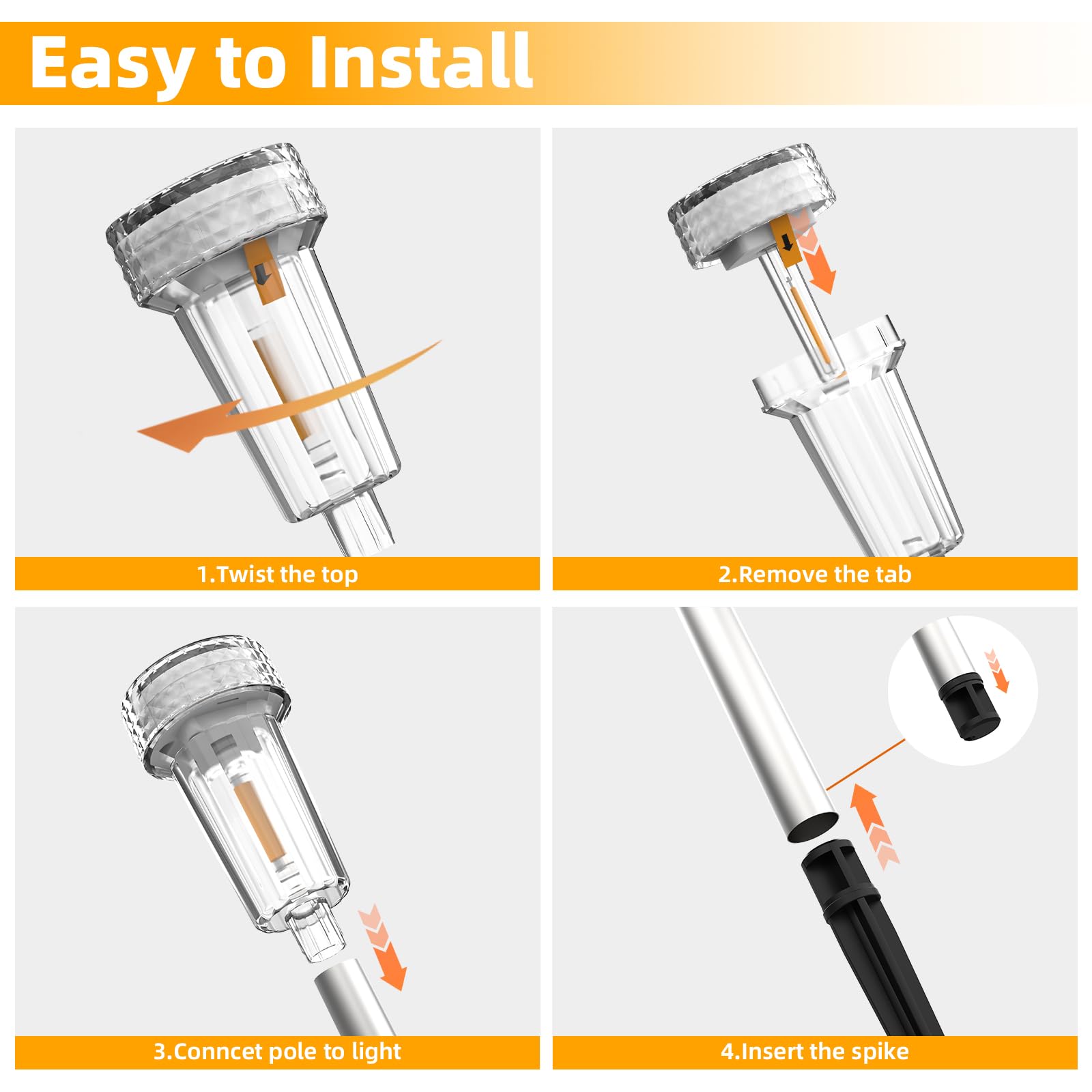DERAYSION Solar Pathway Lights - 12 Pack, Waterproof Stainless Steel, 2700K Warm White, Model XDQ12P-57 for Garden & Walkway