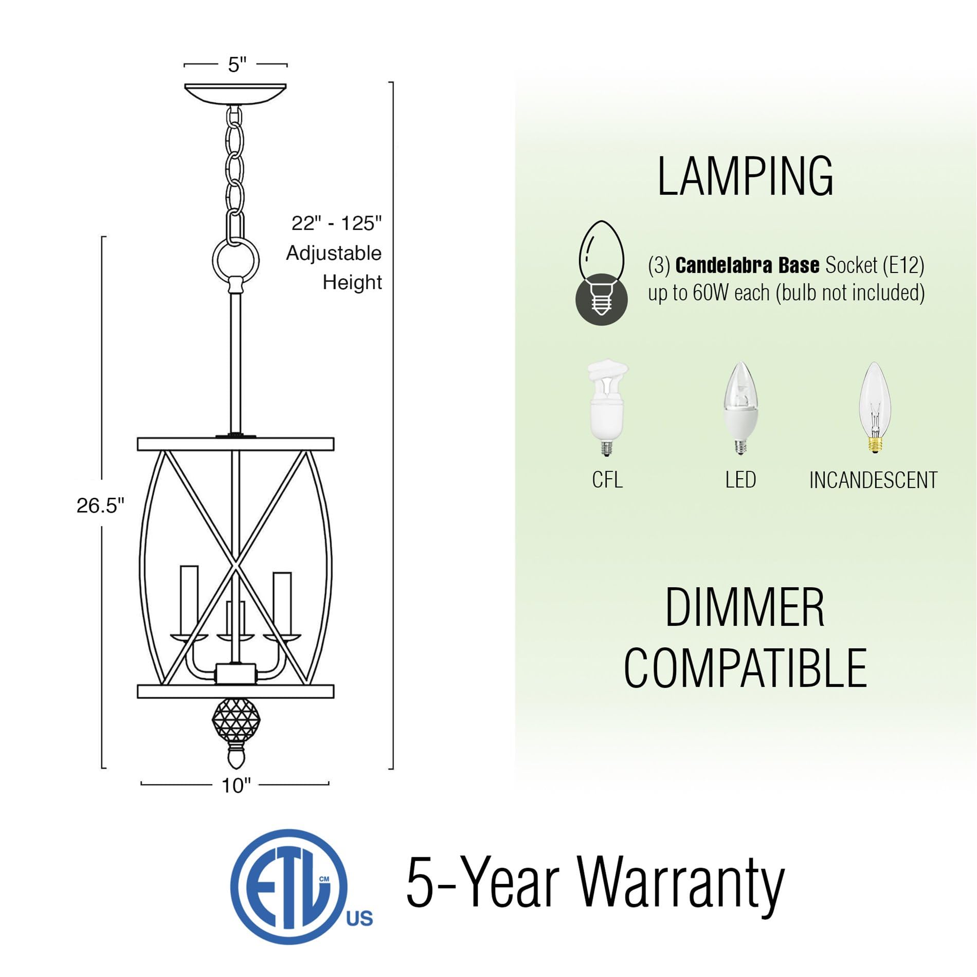 Kira Home Eleanor 26.5'' 3-Light Modern Foyer Light Pendant Chandelier, Cylinder Metal Shade, Adjustable Height, Brushed Nickel