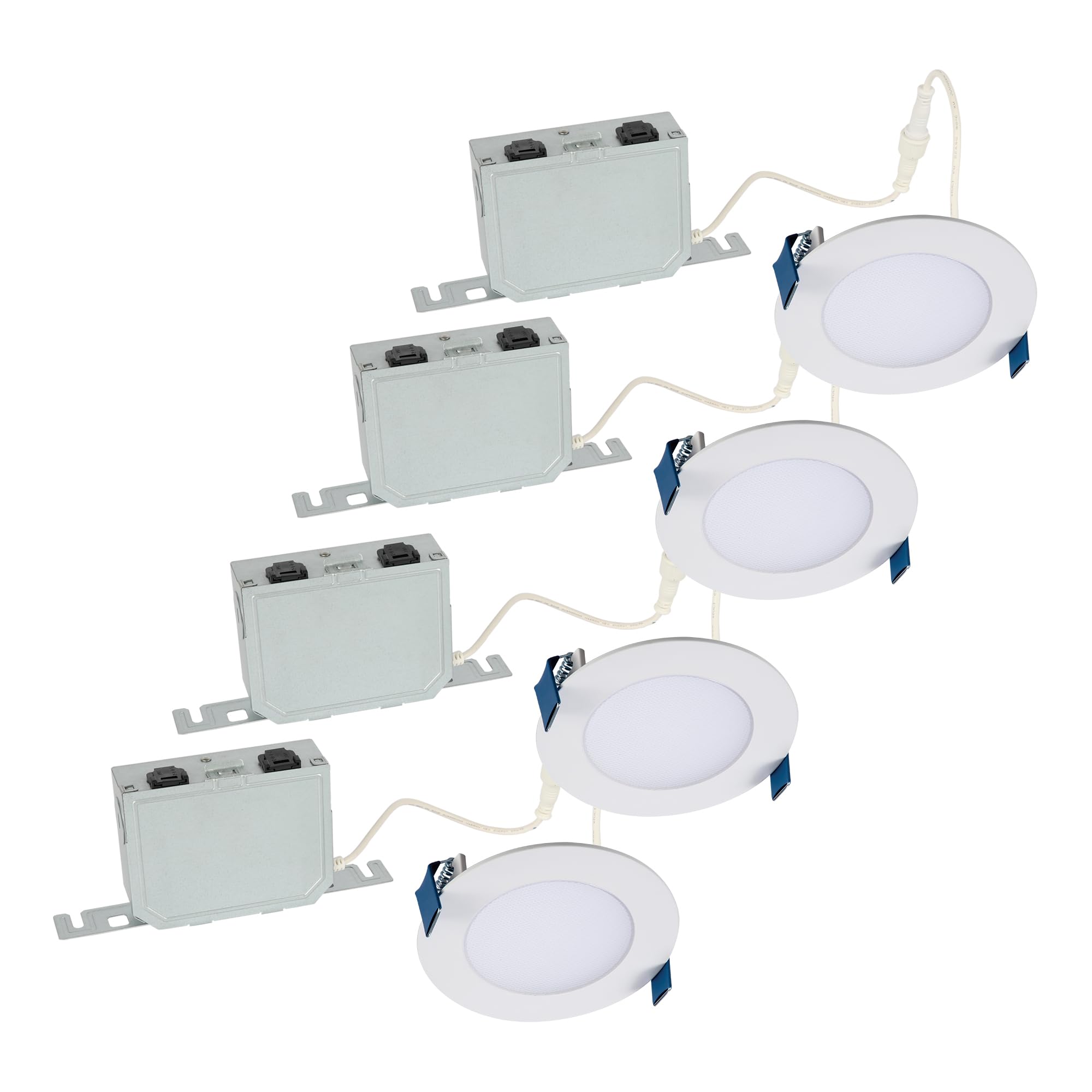 HALO HLB 4 Inch Thin Recessed Indoor/Outdoor LED Downlight w/Selectable Lumens & Color Temperature - 4-Pack - HLB4LSFS5-4PK