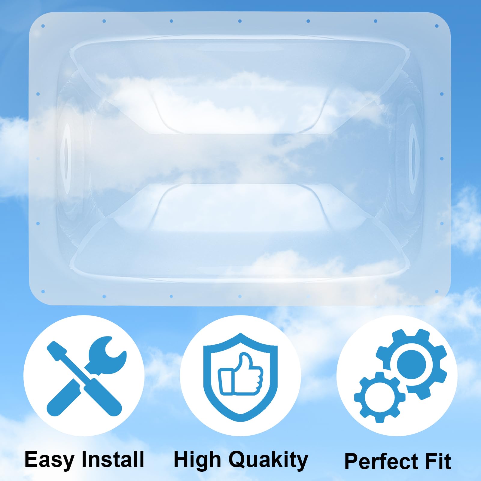 Xmk 18'' X 26'' Rv Skylight Replacement Cover For Camper Trailer Motorhome Fit 14'' X 22'' X 4'' Rv Shower Skylight Openings Roo