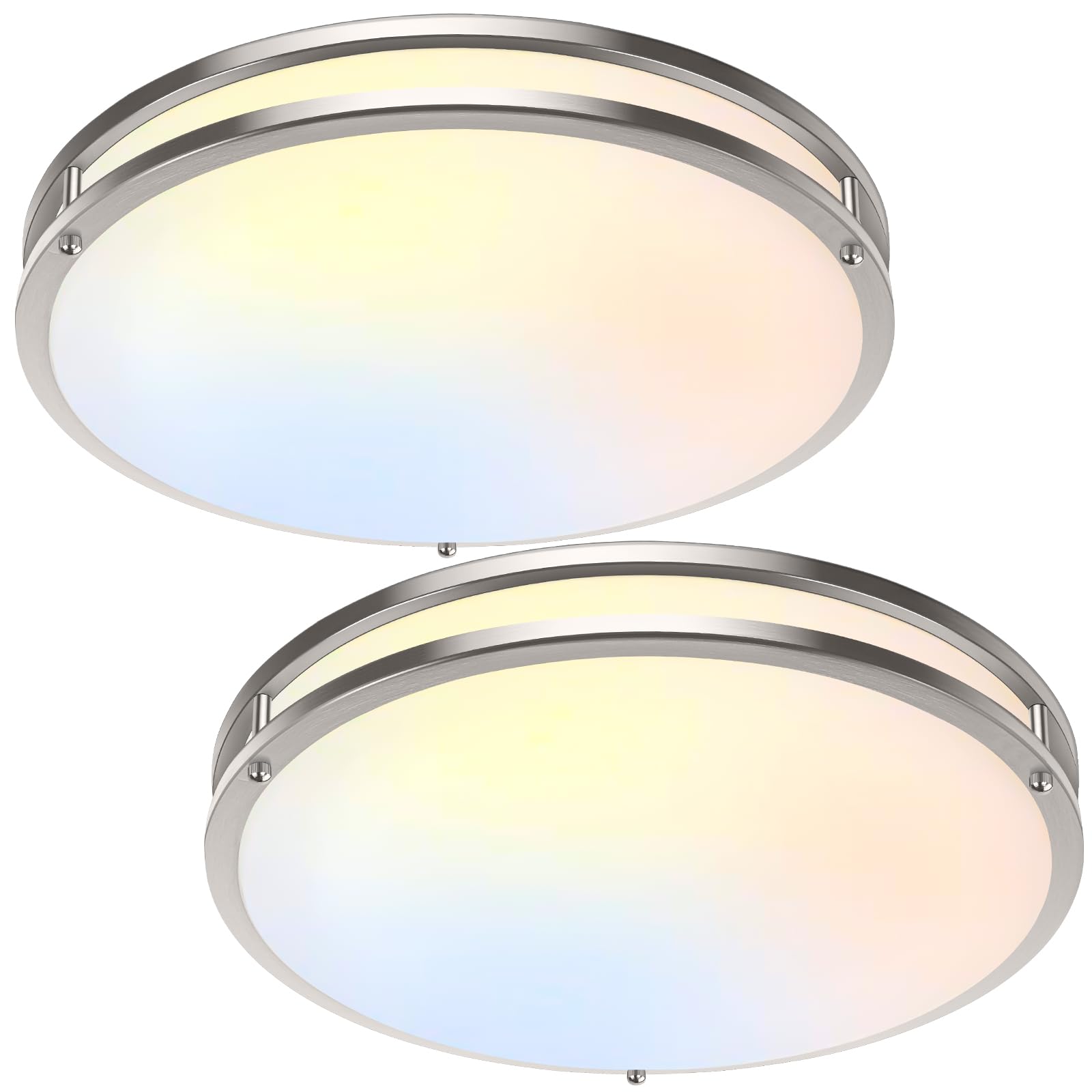 16in 50W LED Flush Mount Ceiling Lights 5600lm Super Bright, Dimmable LED Ceiling Light Fixtures 2700K-6500K 5CCT Adjusted, 2-Pa