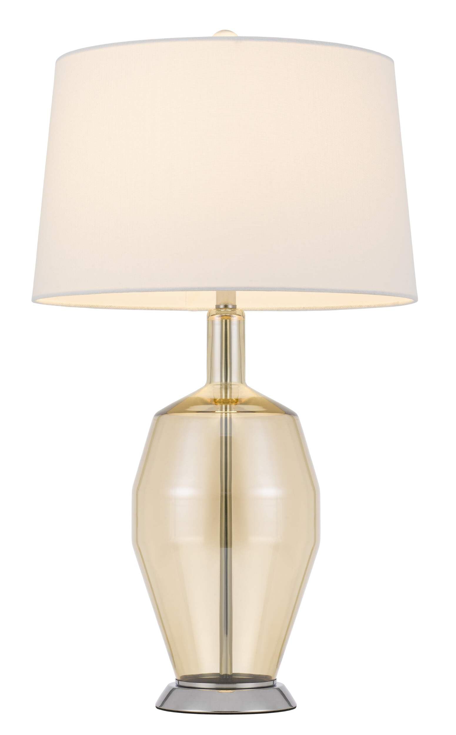 HomeRoots Metal Table Lamp with Drum Shade 29 in. Orange & White Model 524734