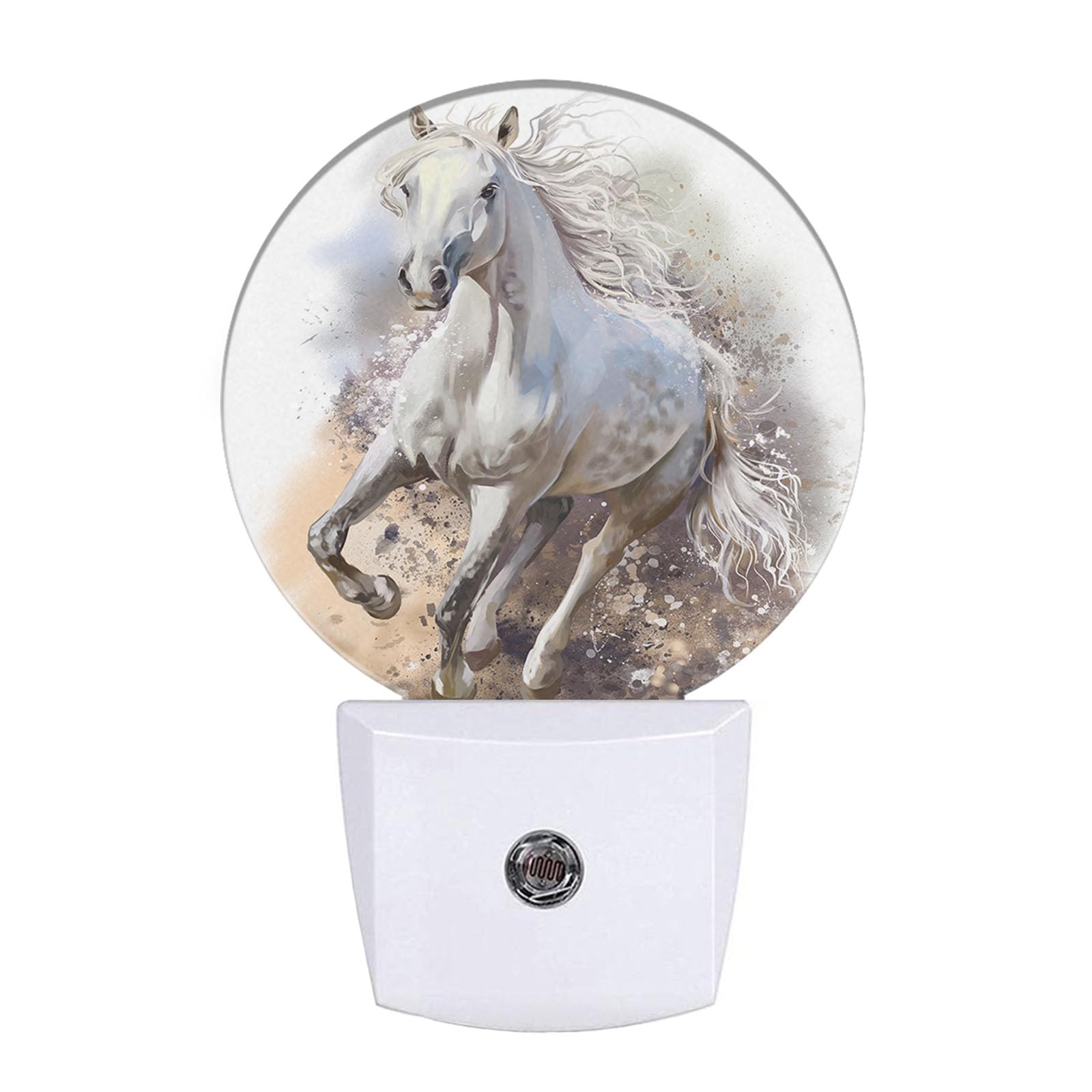 EKOBLA Running Horse LED Night Light Horse Dramatic Sunset Sky Dusk to Dawn Night Lamp Auto Sensor for Home Indoor Bathroom Hall