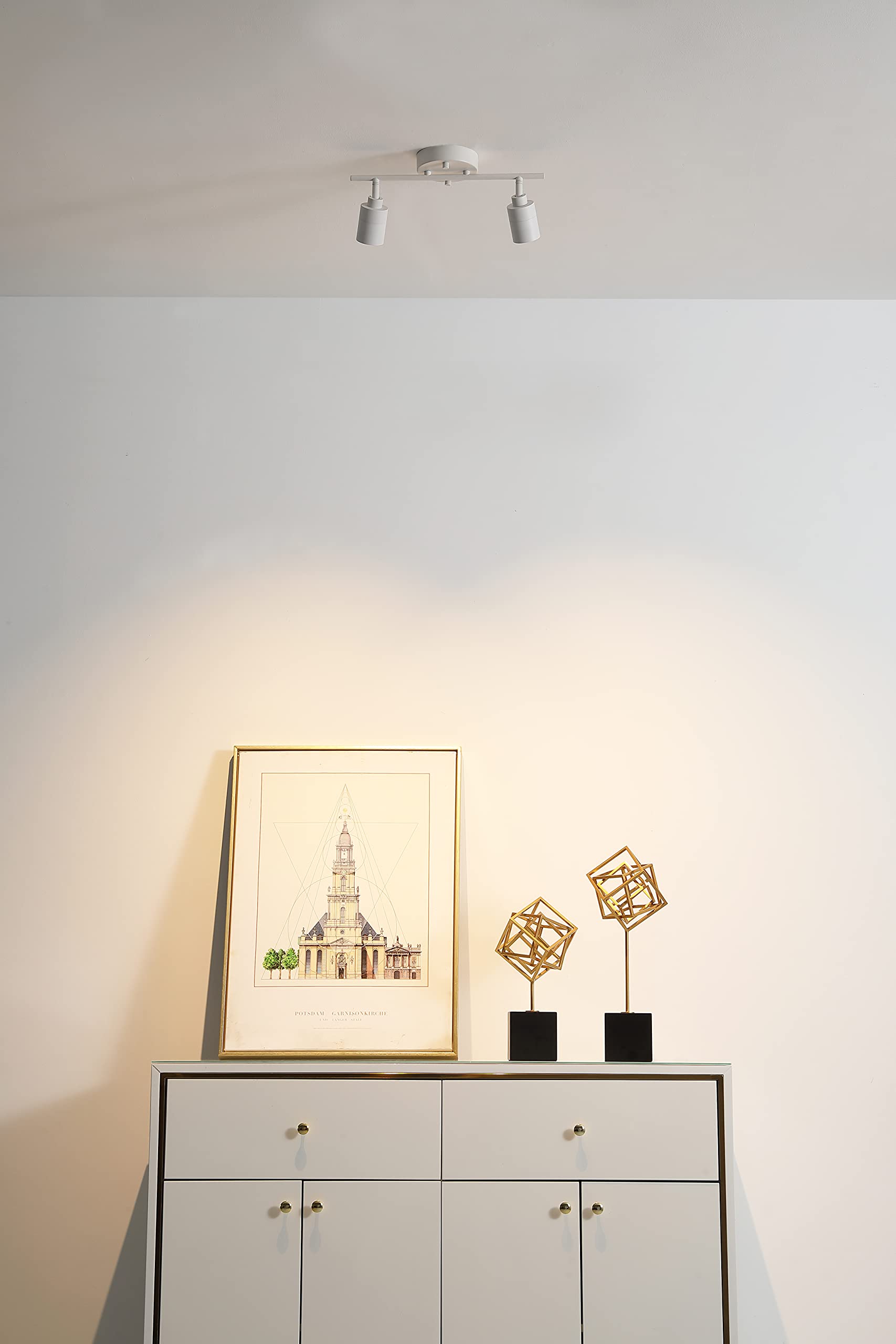 Vidalite Shura - 2-Light White Integrated Led Track Light W/Rotatable Heads, 15 In. Track Lighting Kit Ceiling Light, 3000K, 112