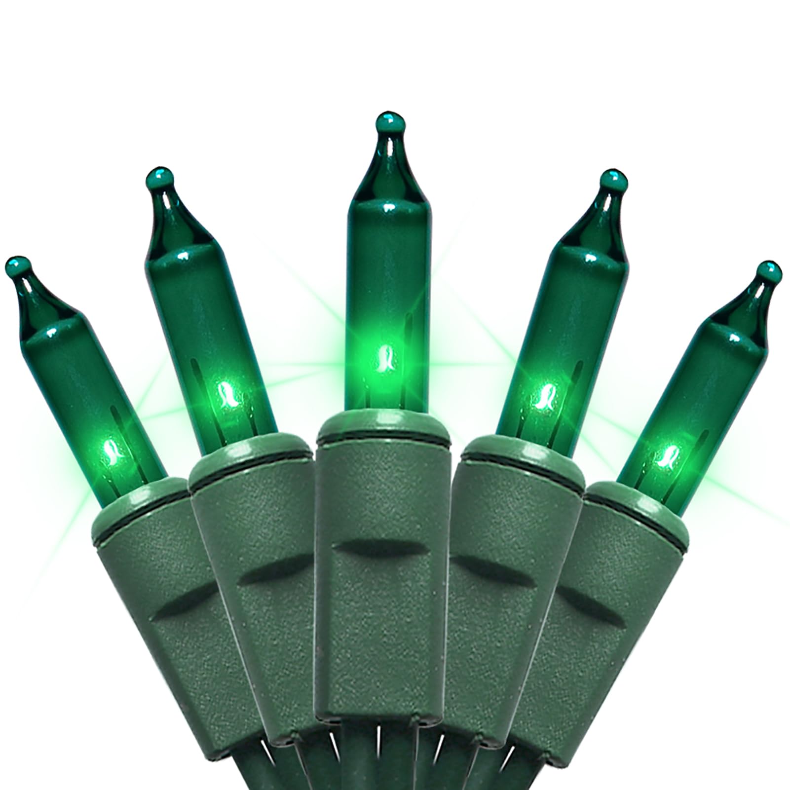 MULTI-SPARKING Green Christmas Lights 35 Count - Incandescent Green Mini String Lights for Indoor/Outdoor Christmas St. Patrick'