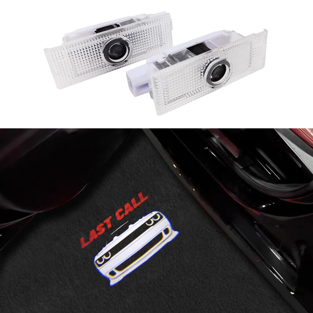 Uuakarin 2 Pcs Last Call Car Door Logo Lights Compatible For Challenger Last Call 2015-Present Courtesy Led Ghost Shadow Light P