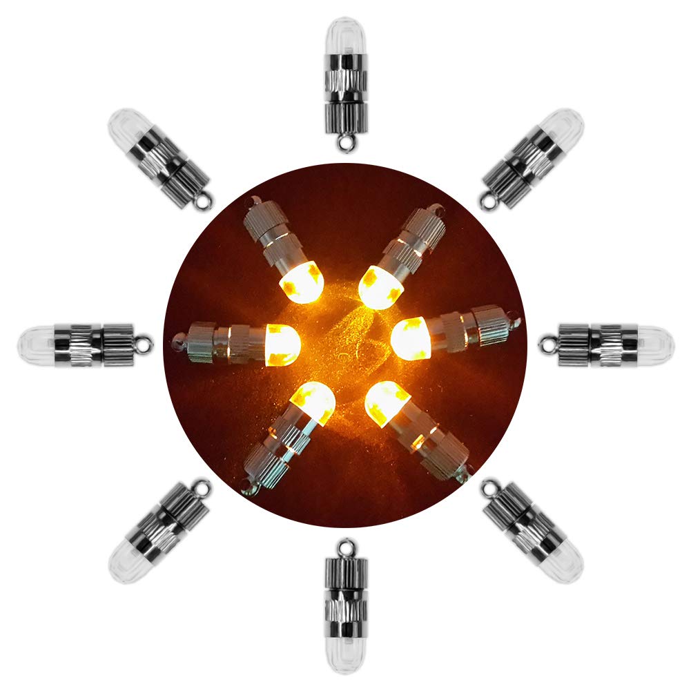 SumDirect Pack of 12 LED Mini Non-Blinking Lights for Paper Lanterns Balloons Floral Wedding Halloween Christmas Party Decoration Centerpieces (12, Orange Yellow)