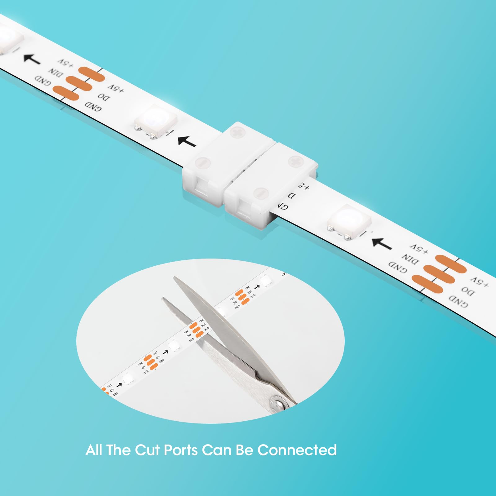 Wenhsin 10-Packs 3-Pin Led Connectors For Led Strip Lights 10Mm Width Unwired Gapless Solderless Adapter Extension