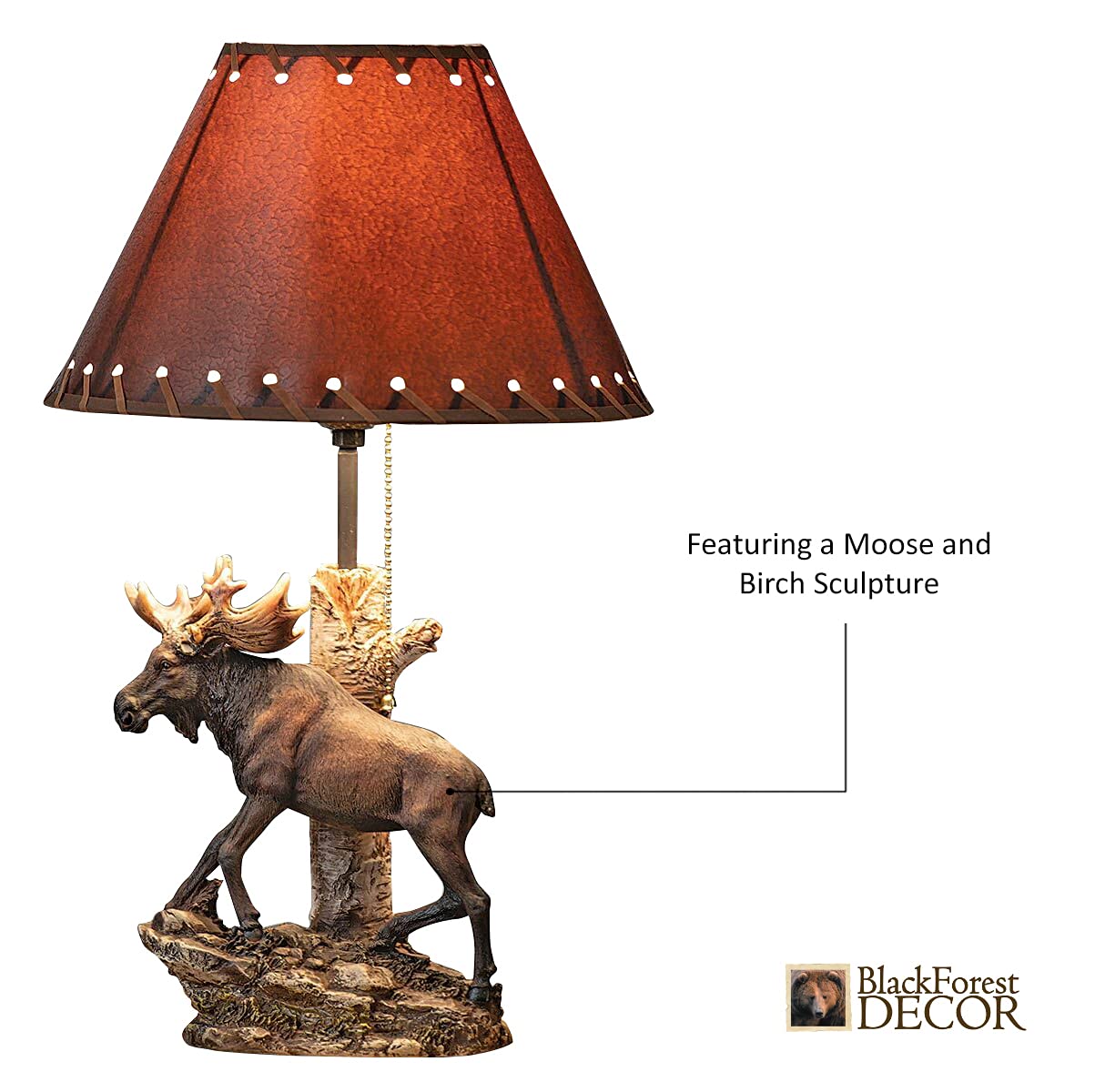 BLACK FOREST DECOR Moose Climbing Table Lamp - Vintage Rustic Home Décor - 19.5" x 12" for Cabin, Living Room, Nightstand, Desk