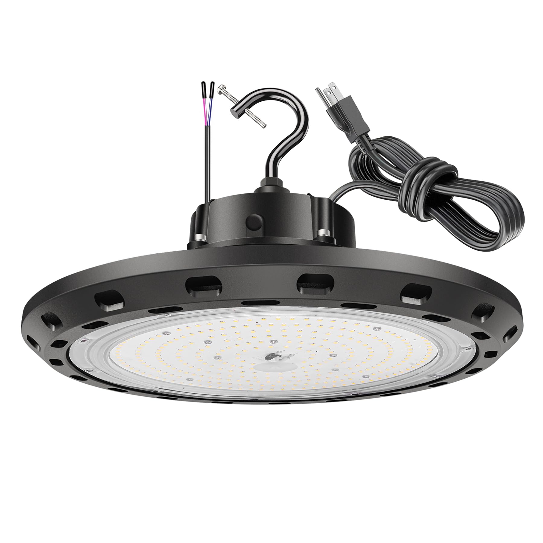 BFT lite UFO LED High Bay Light 150W 5000K 0-10V Dimmable 22500LM High Bay LED Shop Lights with US Plug IP65 ETL Listed 600W HID