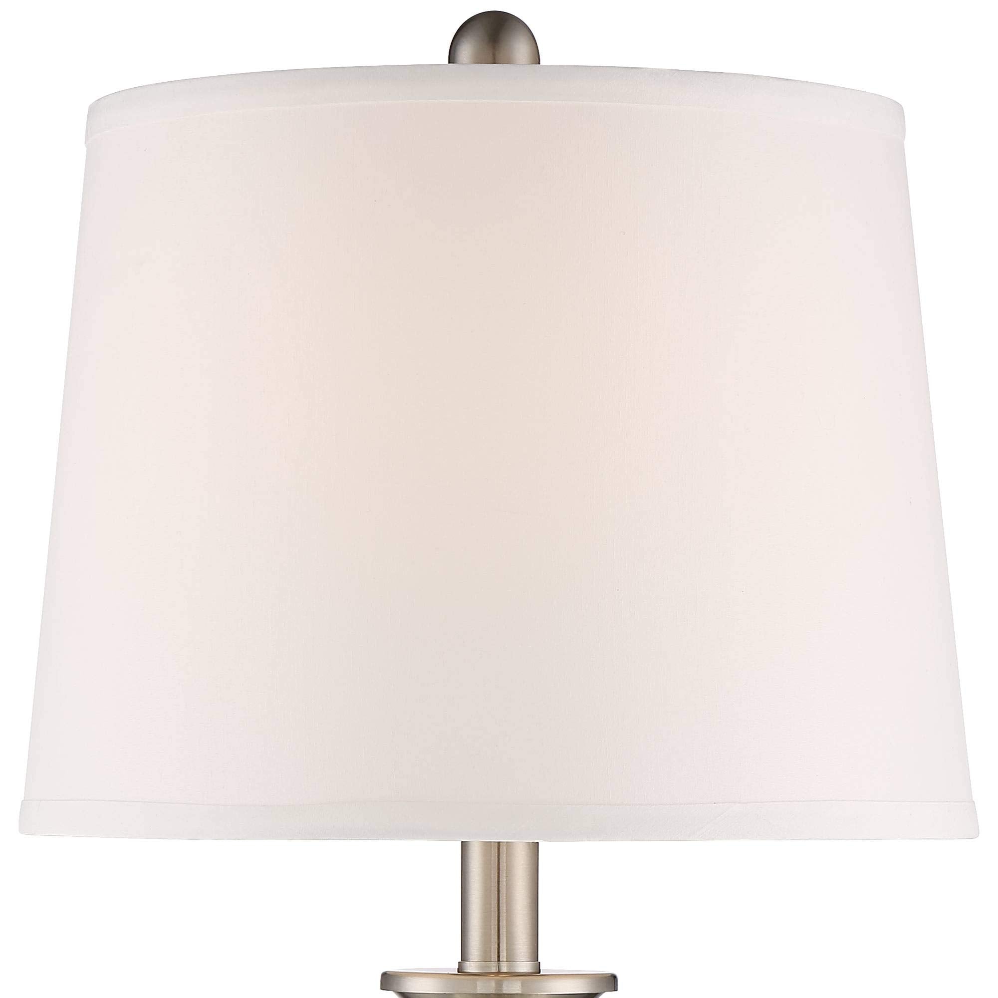Regency Hill Table Lamps Set Of 2, 25 High Silver Mercury Glass With White Hardback Shade For Living Room, Bedroom, Home Office