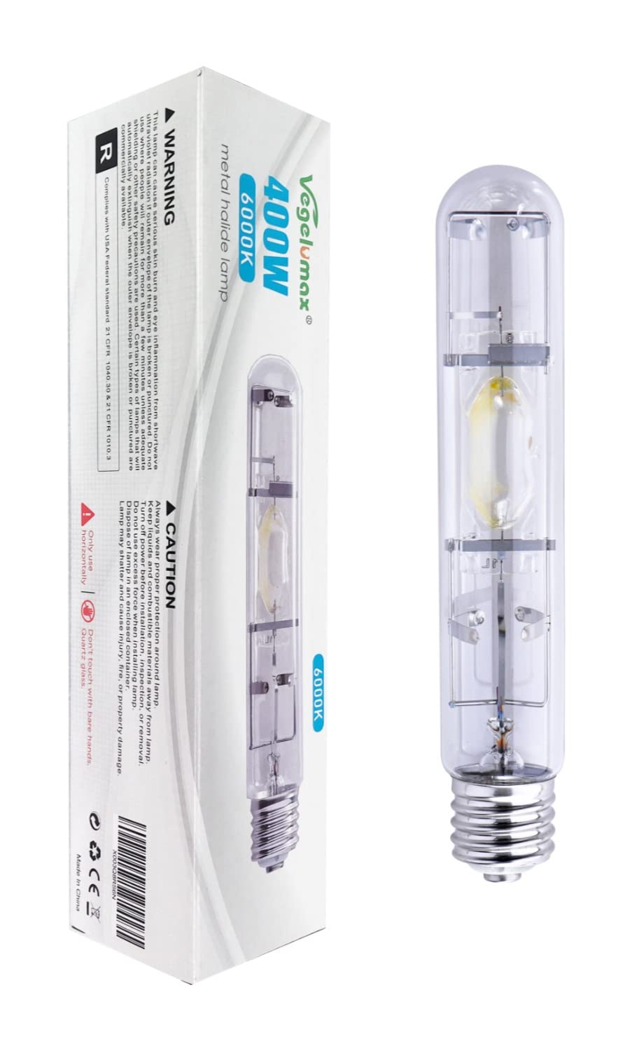 Vegelumax Mh 400W Metal Halide Hid Grow Light Bulb Lamp With High Par Enhanced Blue And Violet Spectrum For Indoor Horticulture Vegetative Plant Growth,Cct 6000K,36,000Lumens,E39 Base,1Pack