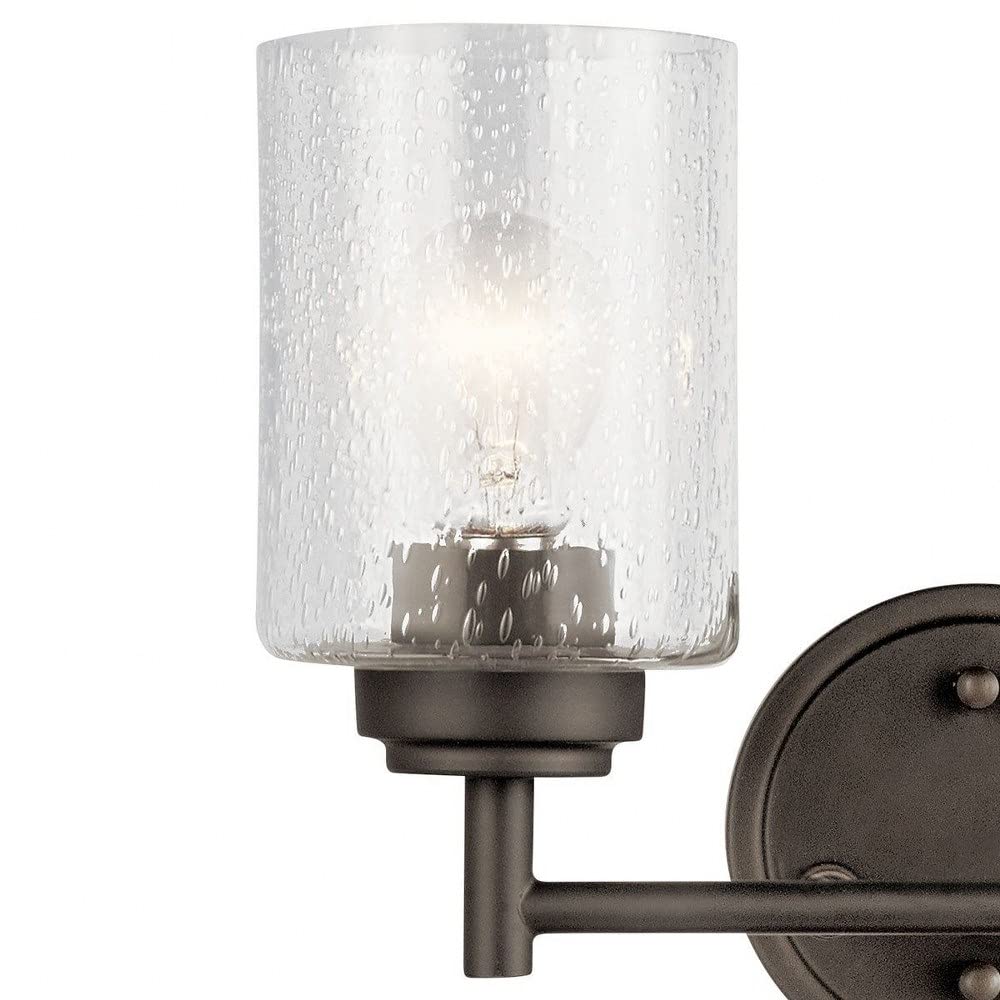 Kichler 45885Bk Winslow Vanity, 2-Light 150 Total Watts, Black, 12.75''