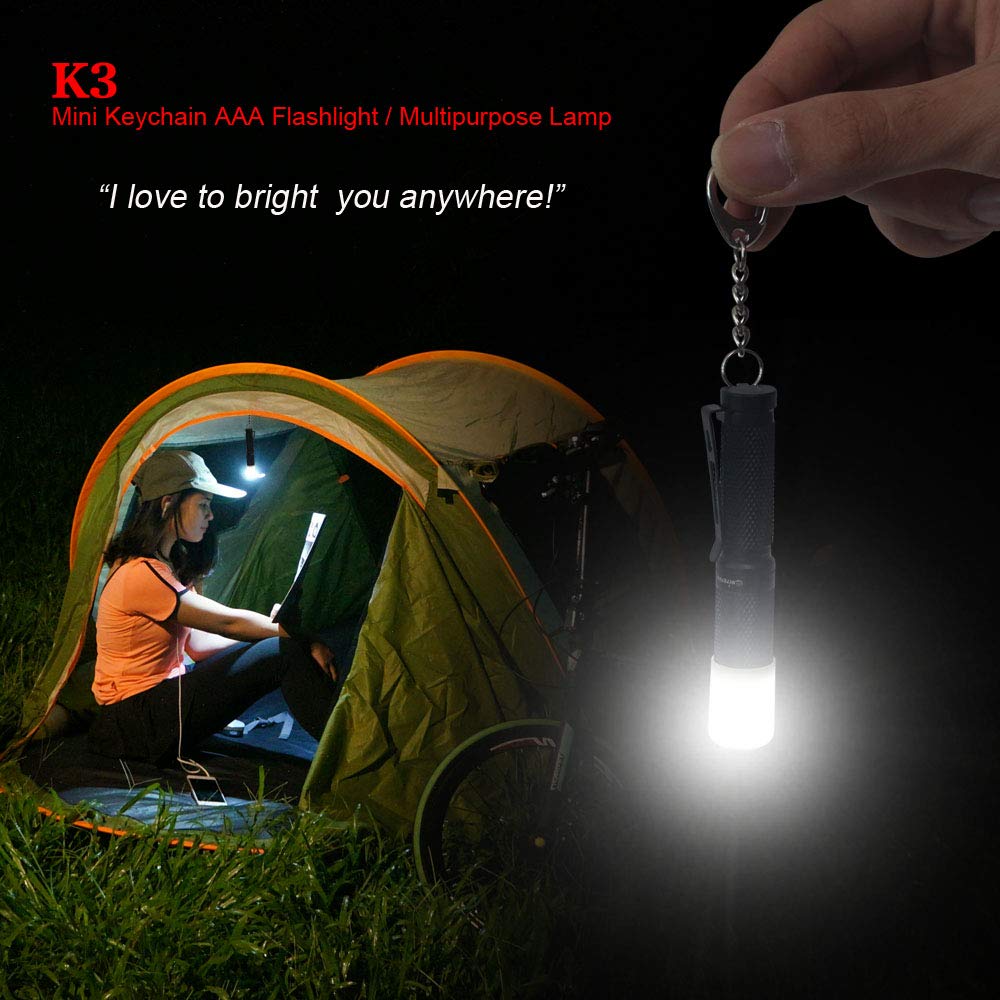 Nitefox K3 Mini Keychain Flashlight, 150 Lumens, Waterproof, Aluminum Alloy, Black