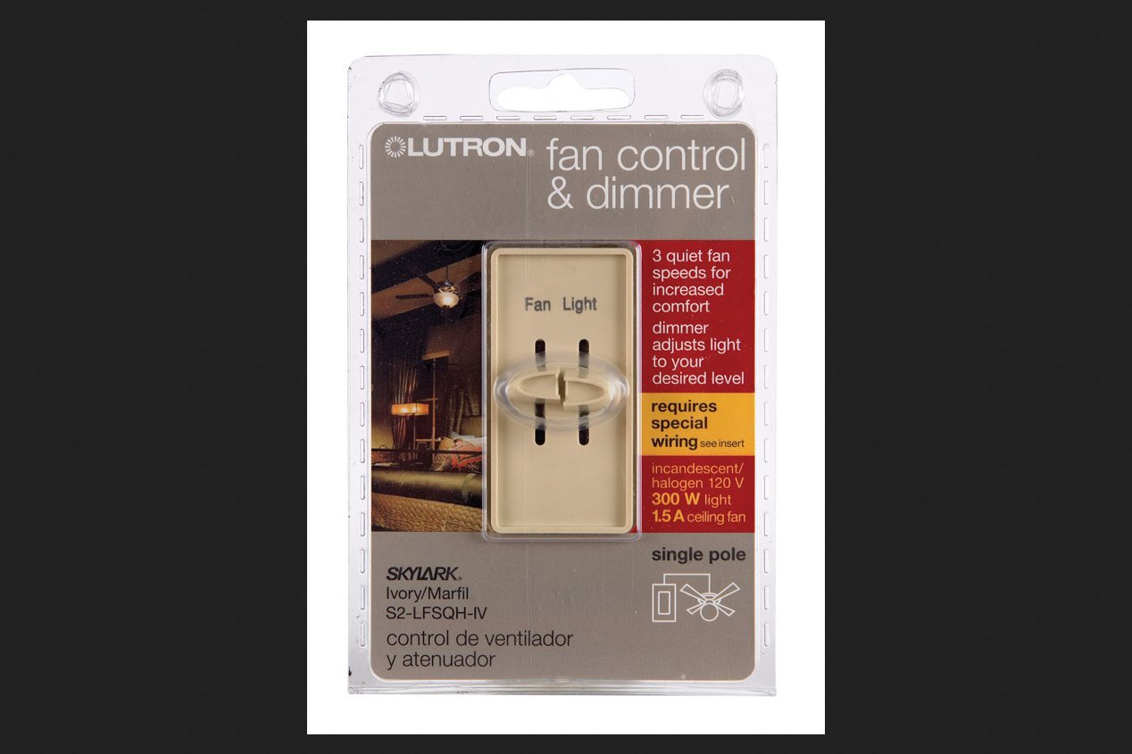 Lutron Electronics S2-Lfsqh-Iv Single Pole Quiet Light And Fan Control, 1.5-Amp, Ivory