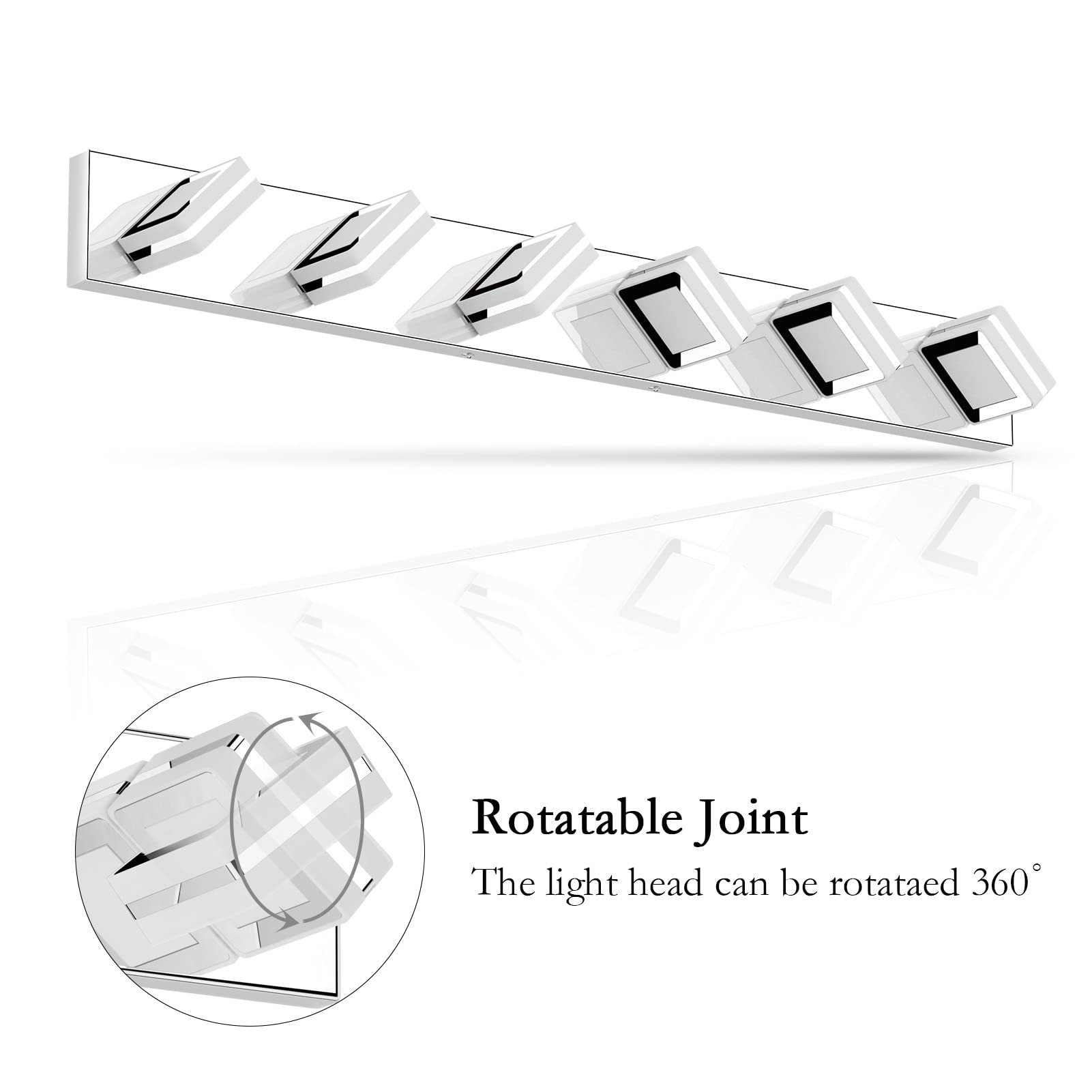 Ralbay Chrome 6 Light Vanity Light - Modern Bathroom Wall Mounted Lighting Fixtures Over Mirror