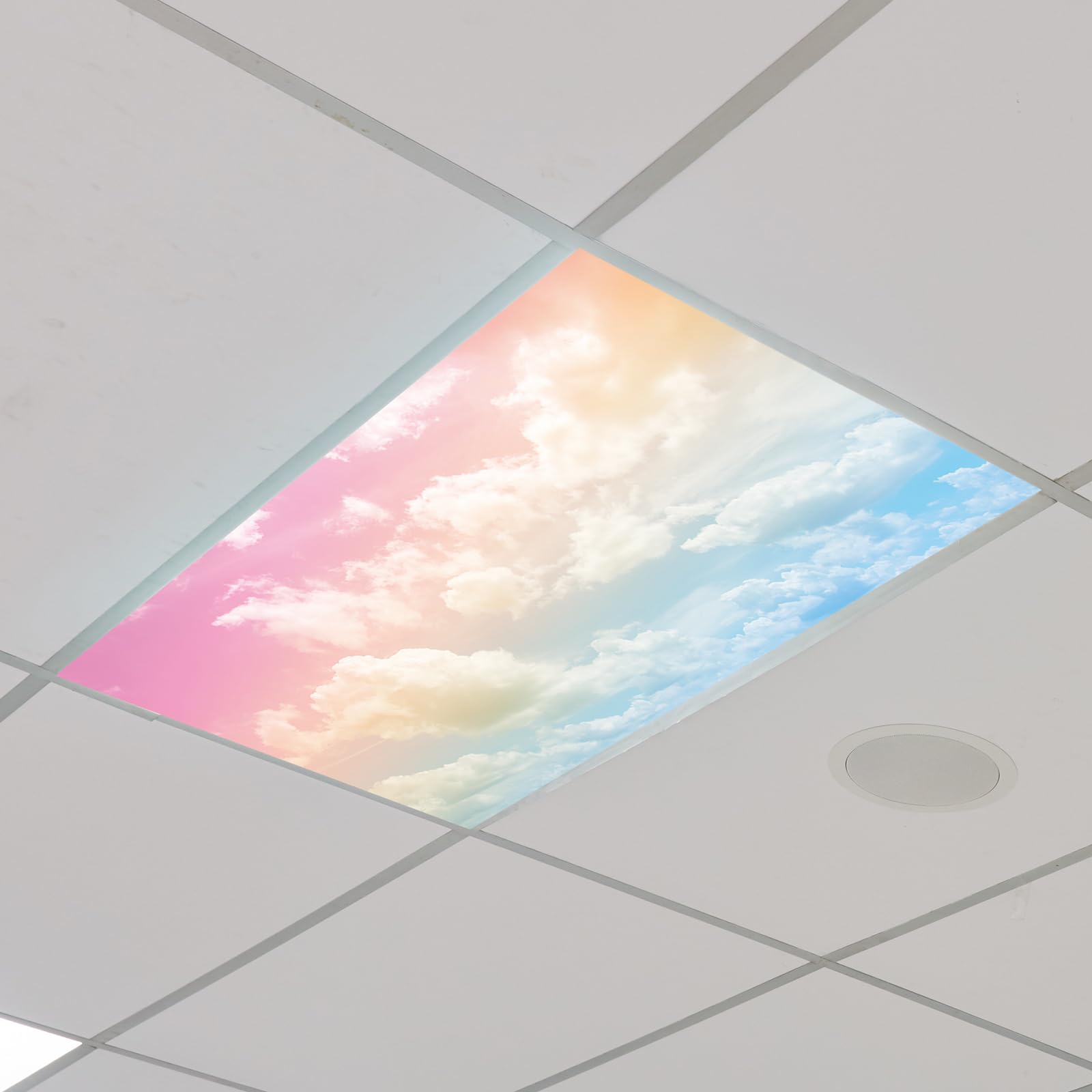Outus Fluorescent Light Cover with 10 Magnets, 2 x 4 ft, Rainbow, Reduces Glare, Model TJRW-Outus-5516, White