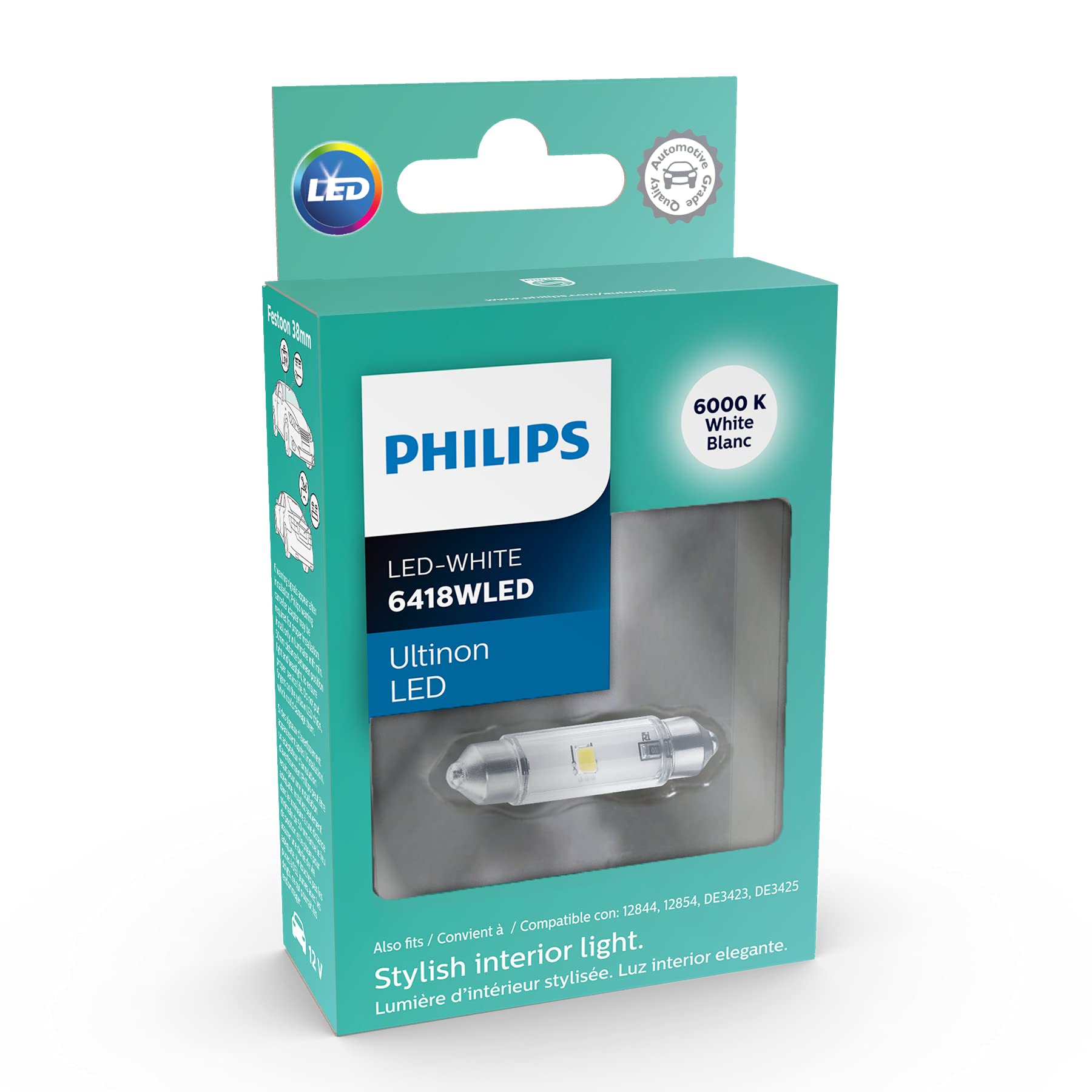 Philips 6418 Ultinon LED Bulb (White), 1 Pack